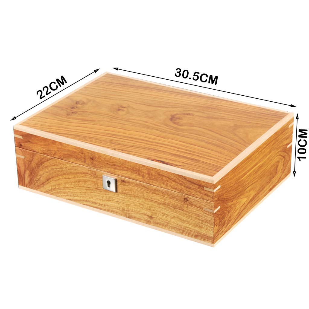 Premium Wooden Watch Box with Glass Top & Lockable Metal Lock - Luxury Jewelry Organizer for 10 Watches (Men & Women) - Perfect for Watch Collectors, Gift Giving & Home Display