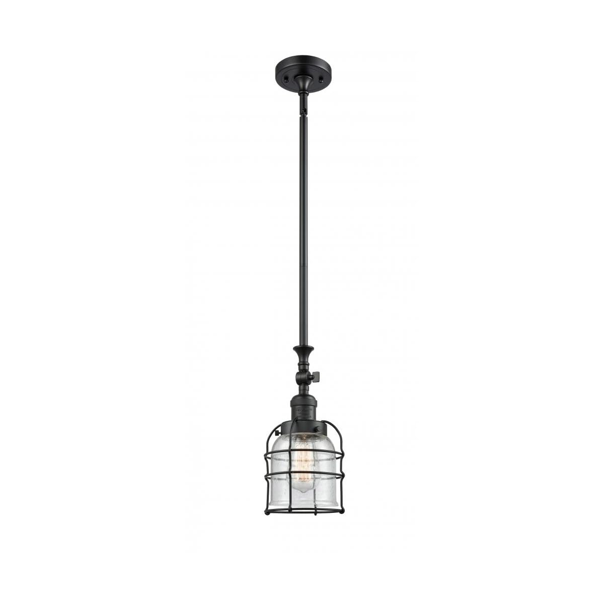 Innovations 206-BK-G54-CE-LED 1 Light Vintage Dimmable LED Mini Pendant Light Fixture in Matte Black - Perfect for Kitchen Island, Dining Room, or Bar Counter Lighting