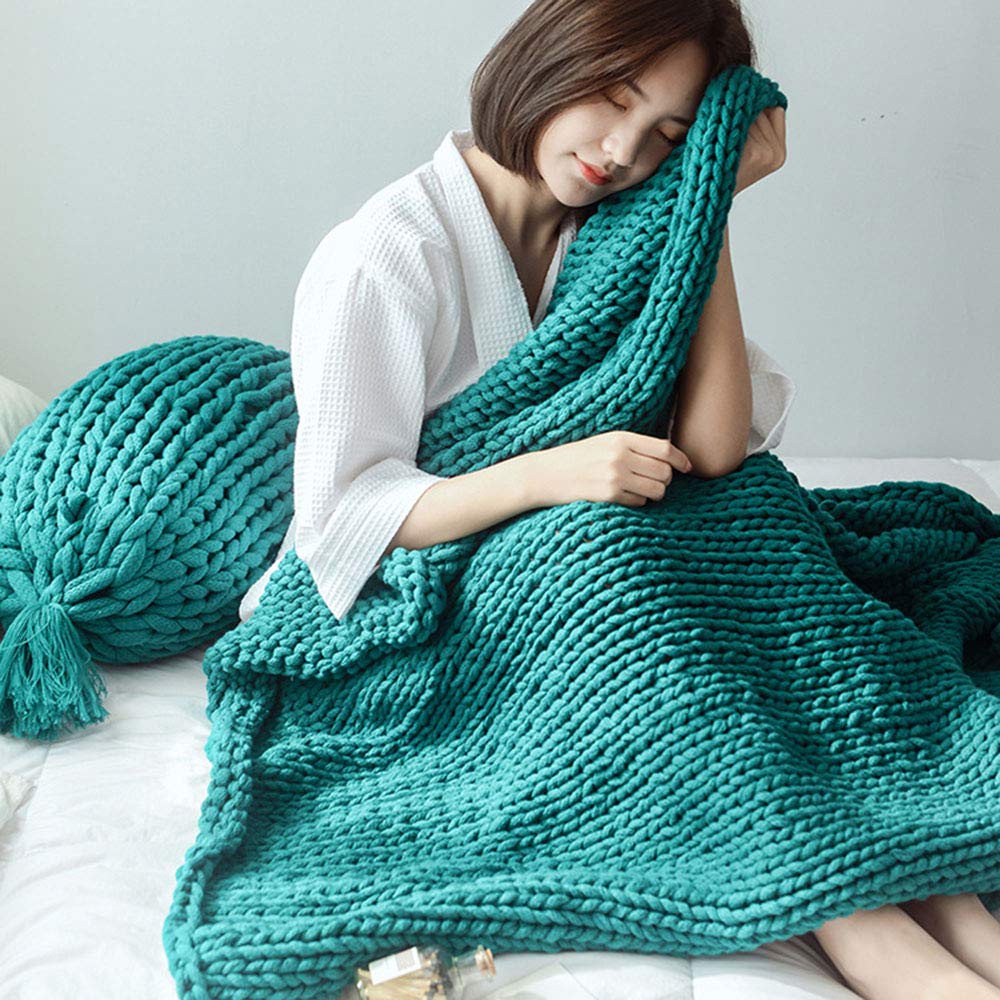 Handmade Chunky Knit Braided Blanket - Soft & Cozy Large Knitted Throw Blanket (51