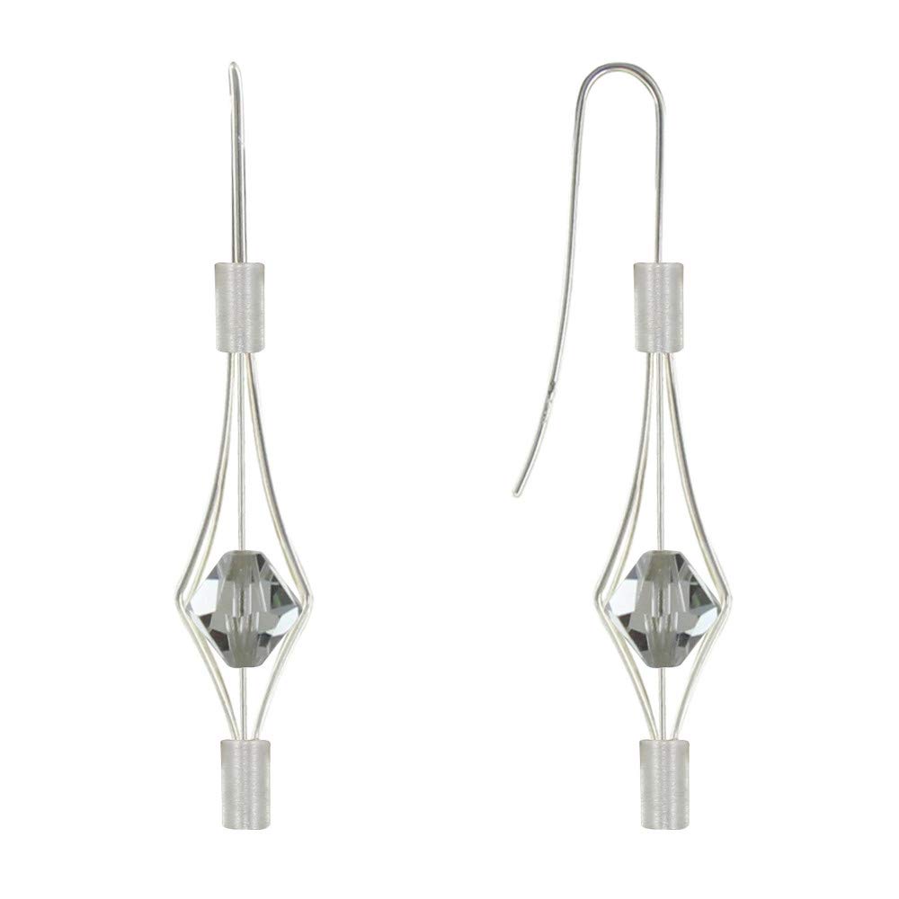 925 Sterling Silver Lantern Crystal Stud Earrings - Small Dainty Jewelry for Women, Perfect for Everyday Wear & Special Occasions