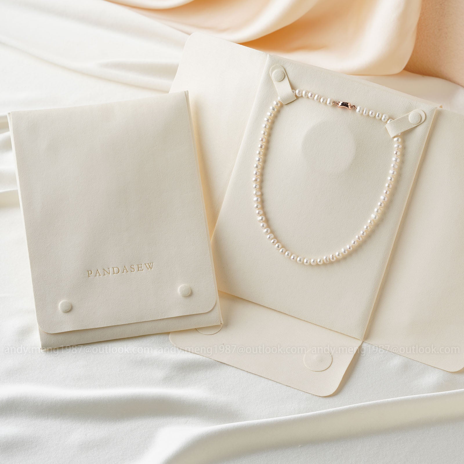 10pcs 22x16cm Custom Logo Necklace Organizer Bag - Microfiber Jewelry Storage Pouch for Necklace Chains & Accessories - Perfect for Travel, Gifts & Retail Display