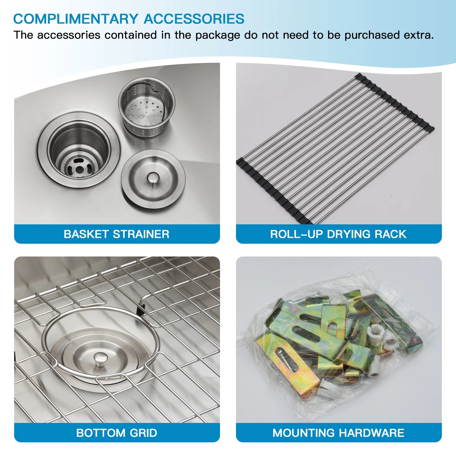 Lordear Stainless Steel Undermount Single Bowl Kitchen Sink - 16 Gauge 18/8 Stainless Steel, Soundproof & Scratch-Resistant, Perfect for Modern Kitchens, Restaurants, and RV Camping