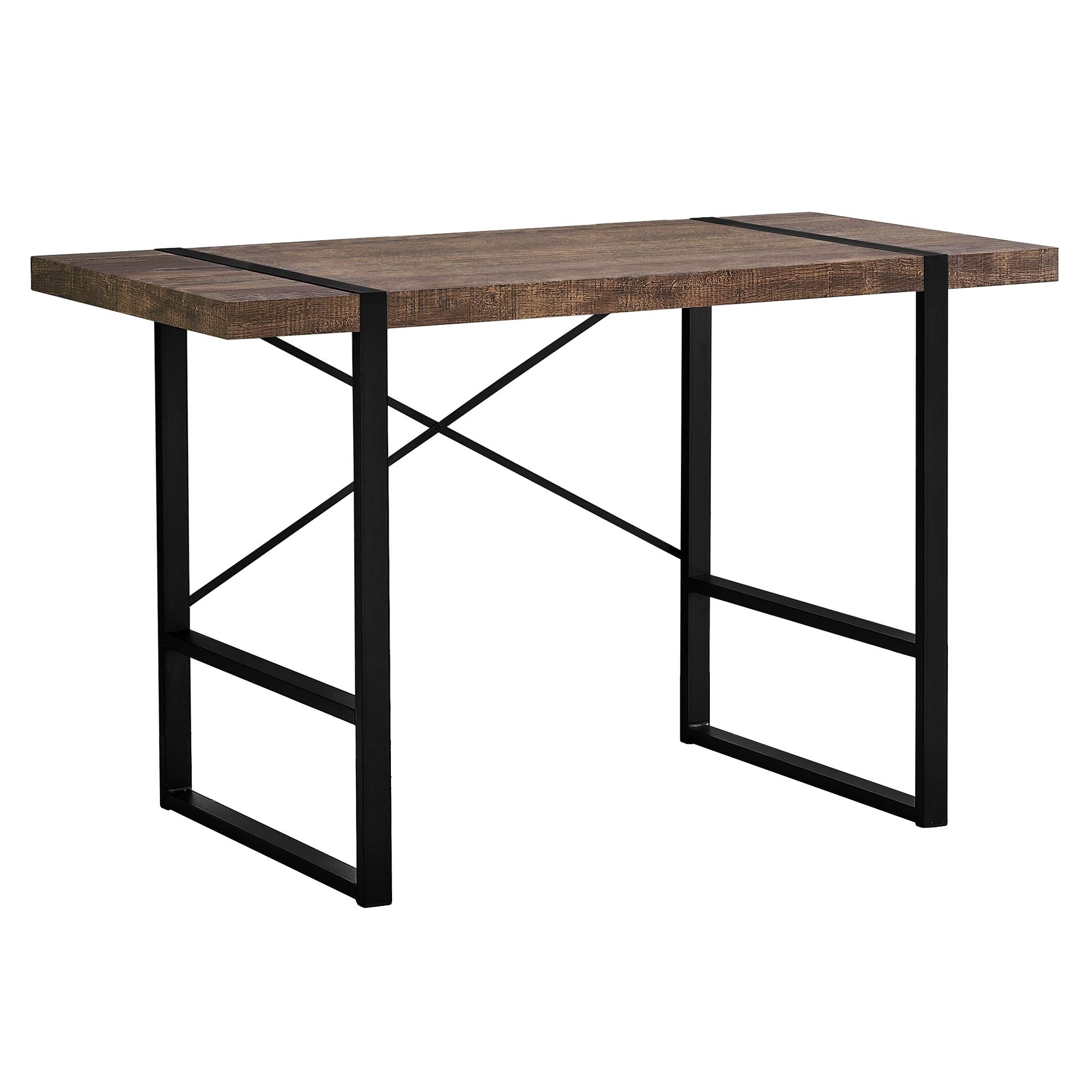 Ergonomic 48-Inch Computer Desk with Reclaimed Wood Top & Black Metal Frame - Perfect for Home Office, Gaming, and Study Spaces