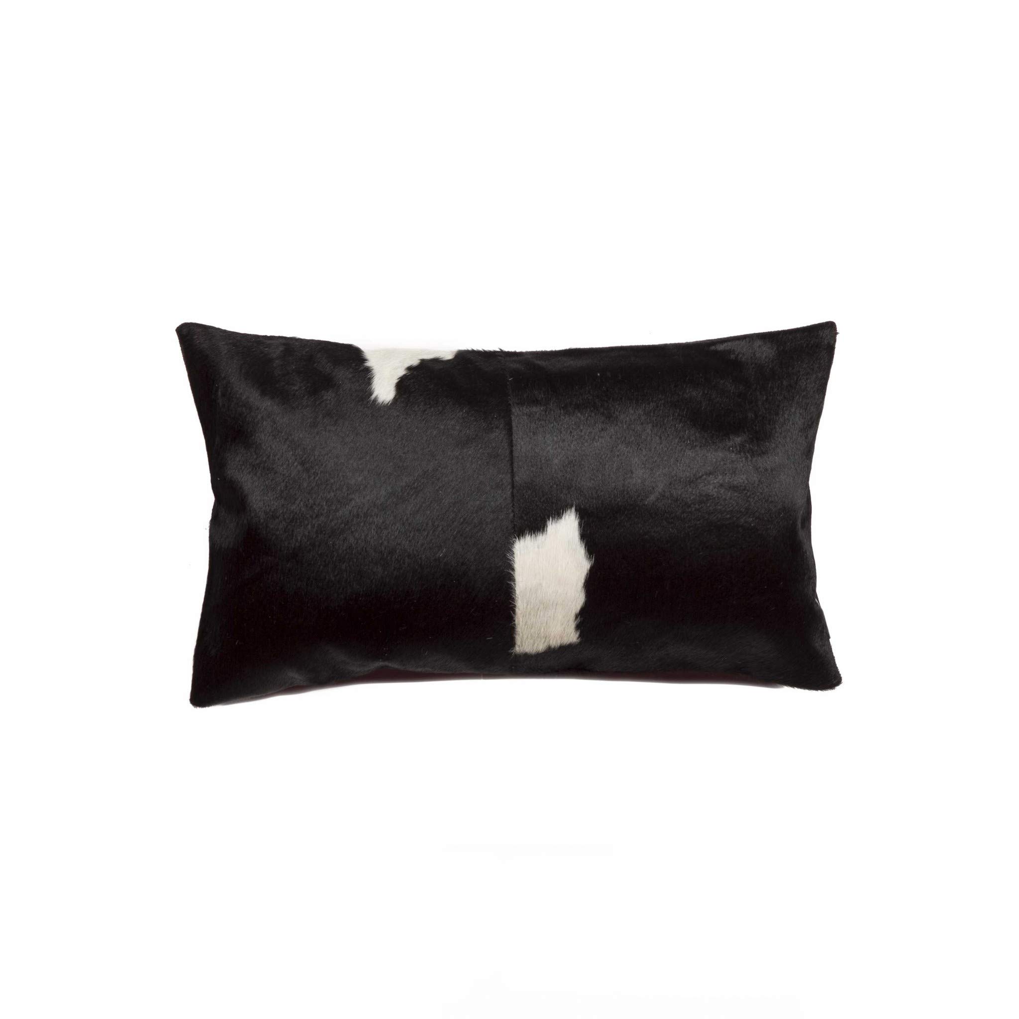 Premium Black & White Torino Kobe Cowhide Pillow - Luxury Home Decor Accent Pillow for Sofa, Bed & Living Room - Soft & Durable Cowhide Throw Pillow Cover - Modern Farmhouse & Boho Chic Decor