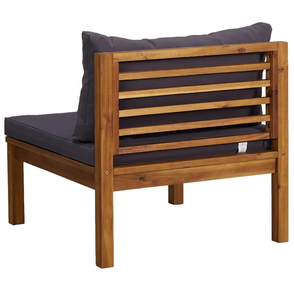 vidaXL 2-Piece Patio Sofa Set with Cushions & Tea Table - Outdoor Sectional Modular Furniture for Garden, Deck, Backyard - Rustic Solid Acacia Wood Sofa Set for Relaxing, Entertaining & Outdoor Lounging