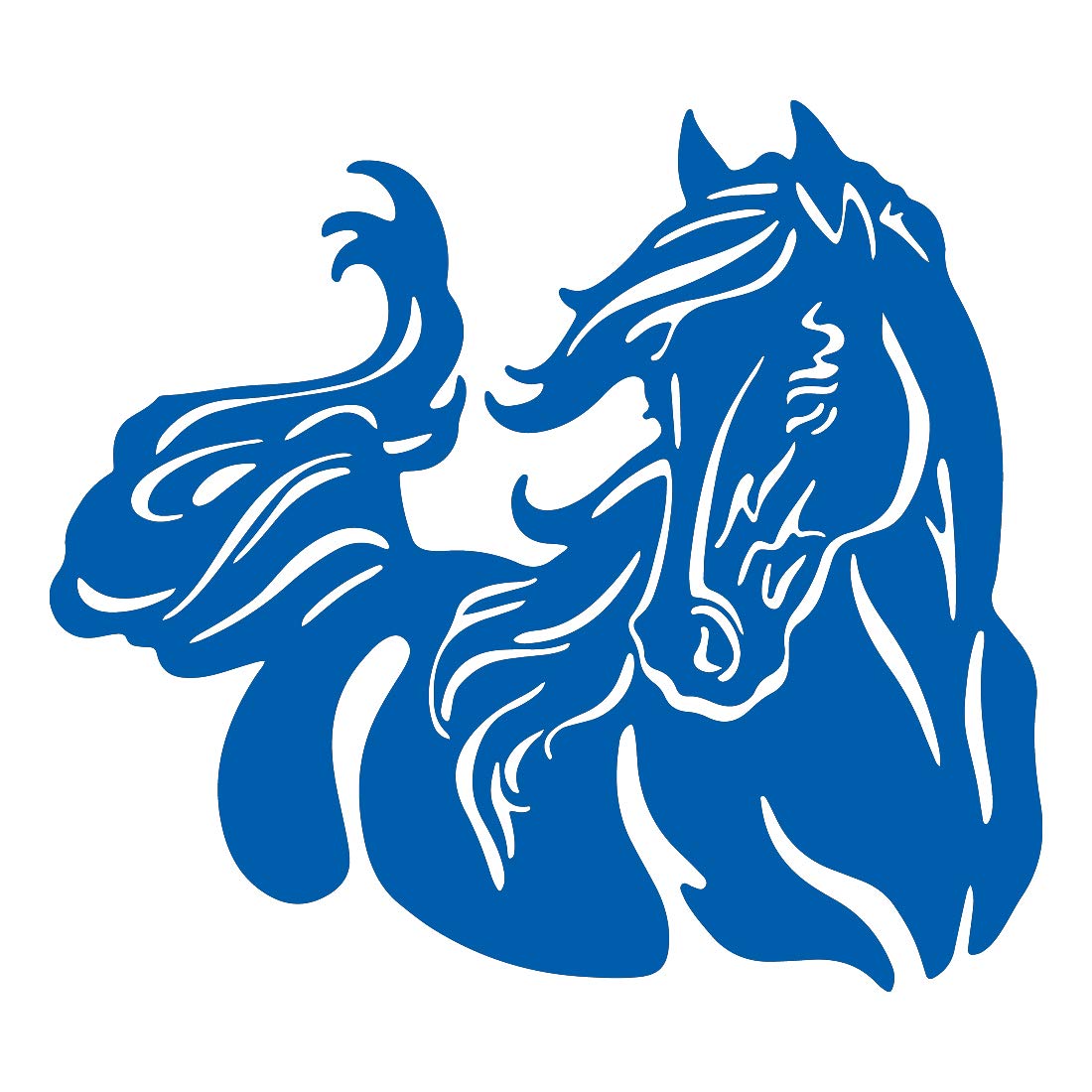 Premium Waterproof Vinyl Decal Stickers (Set of 2) - Azure Blue Horse Design for Laptop, Phone, Helmet, Car Window, Bumper, Mug, Cup, Door & Wall Decoration | Durable, Weatherproof Stickers for Personalizing Your Devices and Home Decor