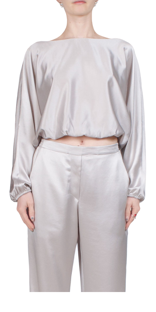 Women's Long Sleeve Blouson Top - Elegant Loose Fit Tunic Shirt for Casual Wear, Office & Date Night Outfits