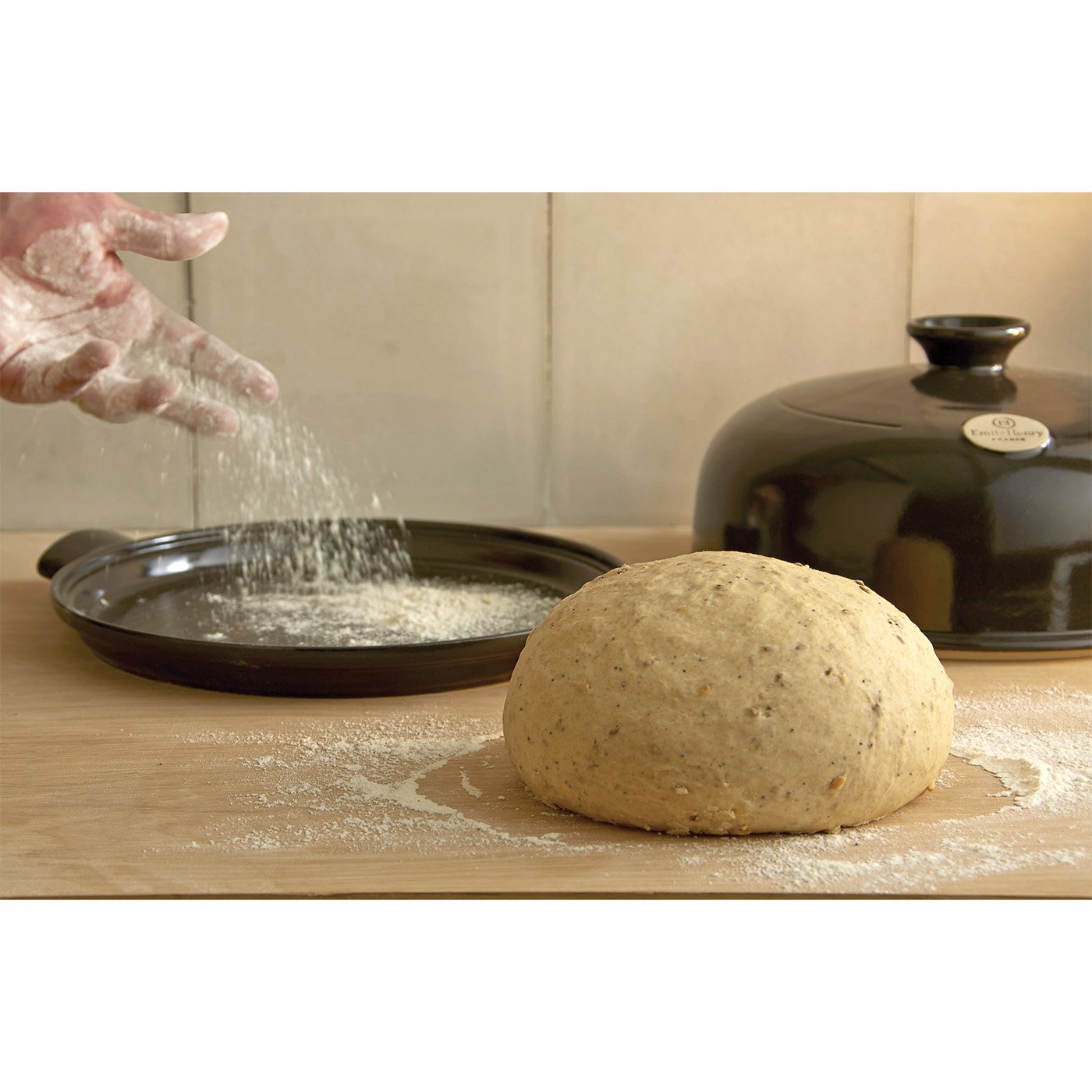 Emile Henry Artisan Bread Cloche in Charcoal - Premium Ceramic Bread Baking Dome for Homemade Sourdough, Baguettes & Pastries | Perfect for French Baking, Rustic Loaves & Farmhouse Style Kitchens