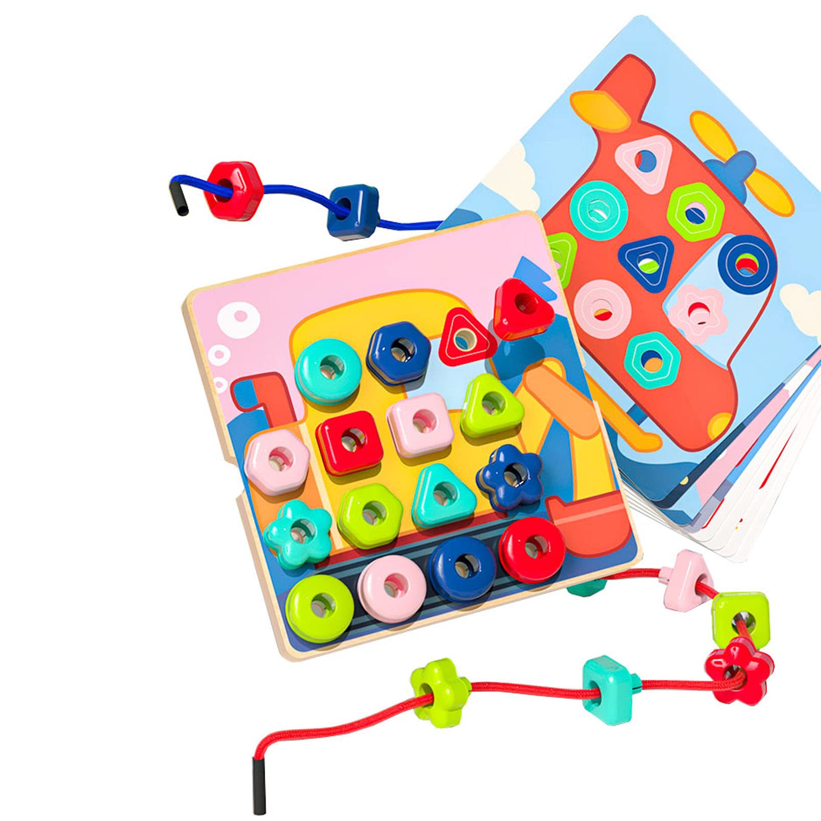 SinoArts Wooden Montessori Bead Puzzle Toy - Early Learning Educational Toys for Kids Ages 3-6 - Perfect for Preschool Classroom, Homeschooling & Toddler Cognitive Development