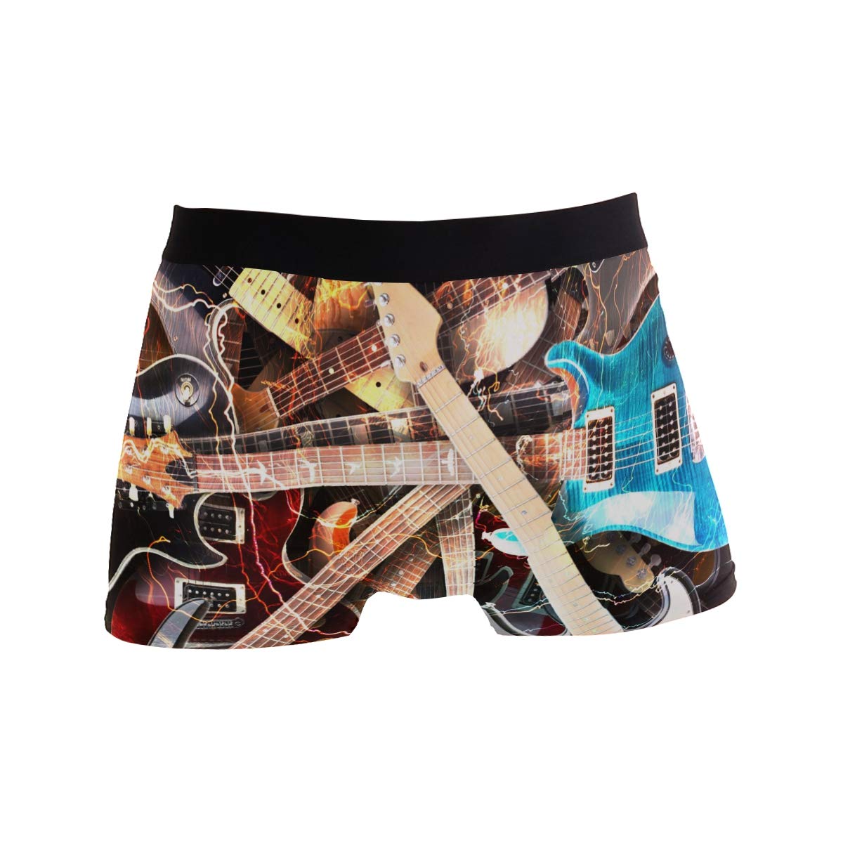 YUIHOME Men's Electric Guitar Graphic Boxer Briefs - Soft Polyester Spandex Underwear for Music Lovers | Perfect Gift for Musicians & Comfortable Daily Wear