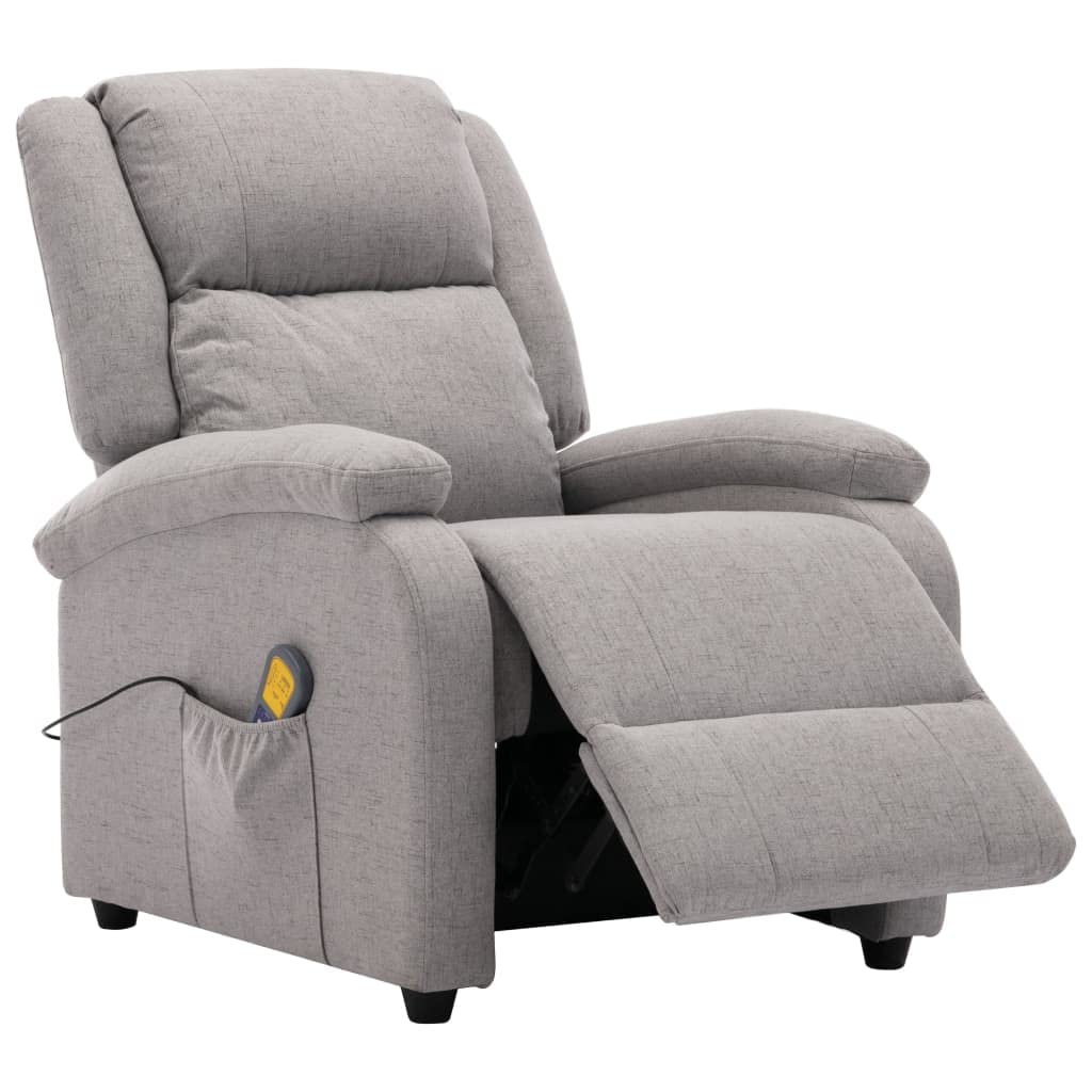 CHARMMA Electric Massage Recliner Chair with Heat & Vibration - Light Gray Fabric Sofa for Living Room, Home Theater & Office Relaxation