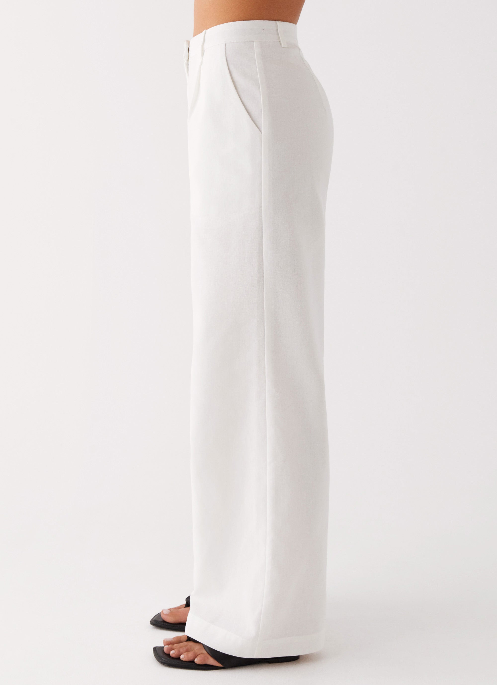 Breathable Heatwave Linen Wide Leg Pants for Women - White | Summer Casual Beach Pants | Perfect for Vacation, Yoga & Lounge Wear