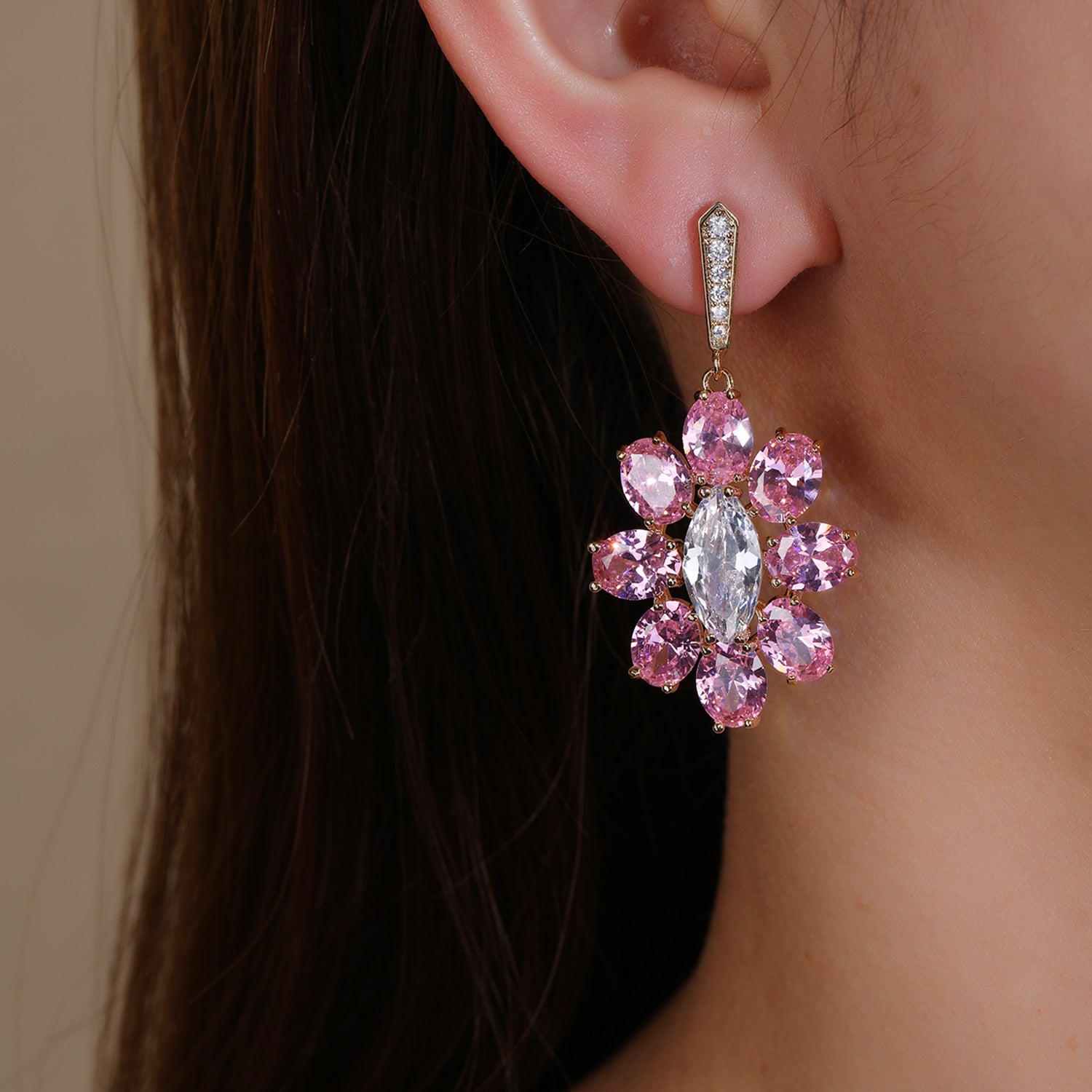 Elegant Cubic Zirconia Dangle Earrings for Women - Wedding, Party & Evening Jewelry Accessories - CE11675 | Perfect for Bridal, Prom & Special Occasions