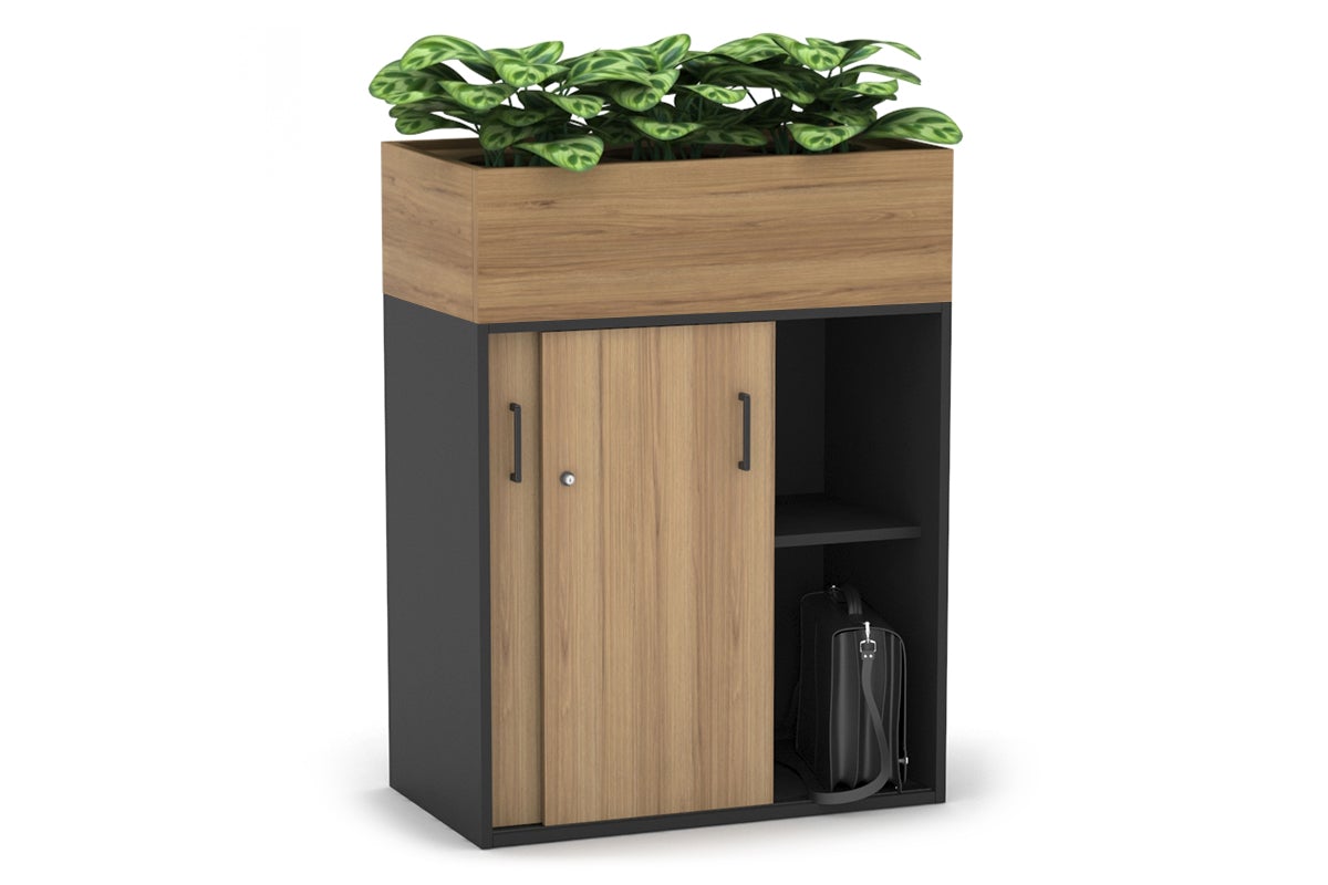 Uniform Medium Credenza with Planter Box - 800W x 1125H x 428D - Modern Storage Cabinet for Living Room, Bedroom or Office - Perfect for Home Organization and Indoor Plant Display