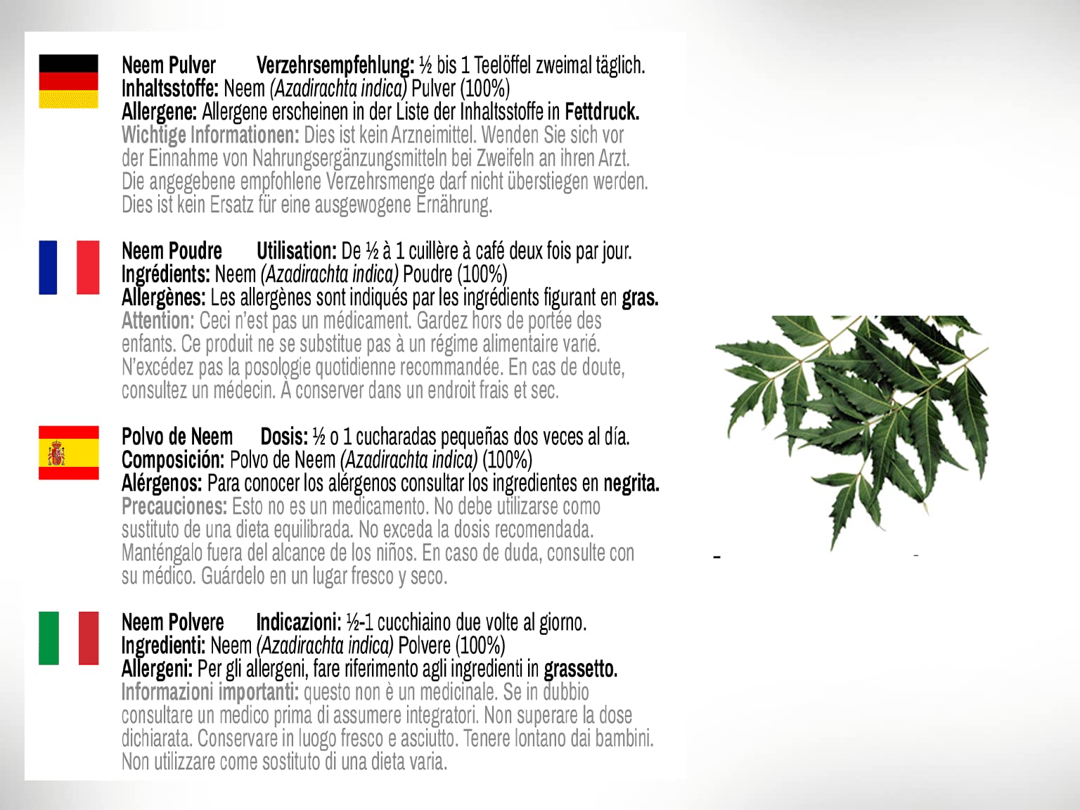 DR WAKDE'S Pure Neem Powder (Azadirachta Indica) - 100g (3.5oz) | Organic Raw Dried Neem Leaf Powder | Natural Aroma & Freshness | Fine Ground Vegan Superfood | Premium Grade Unprocessed | For Skin Care, Hair Treatment & Natural Remedies