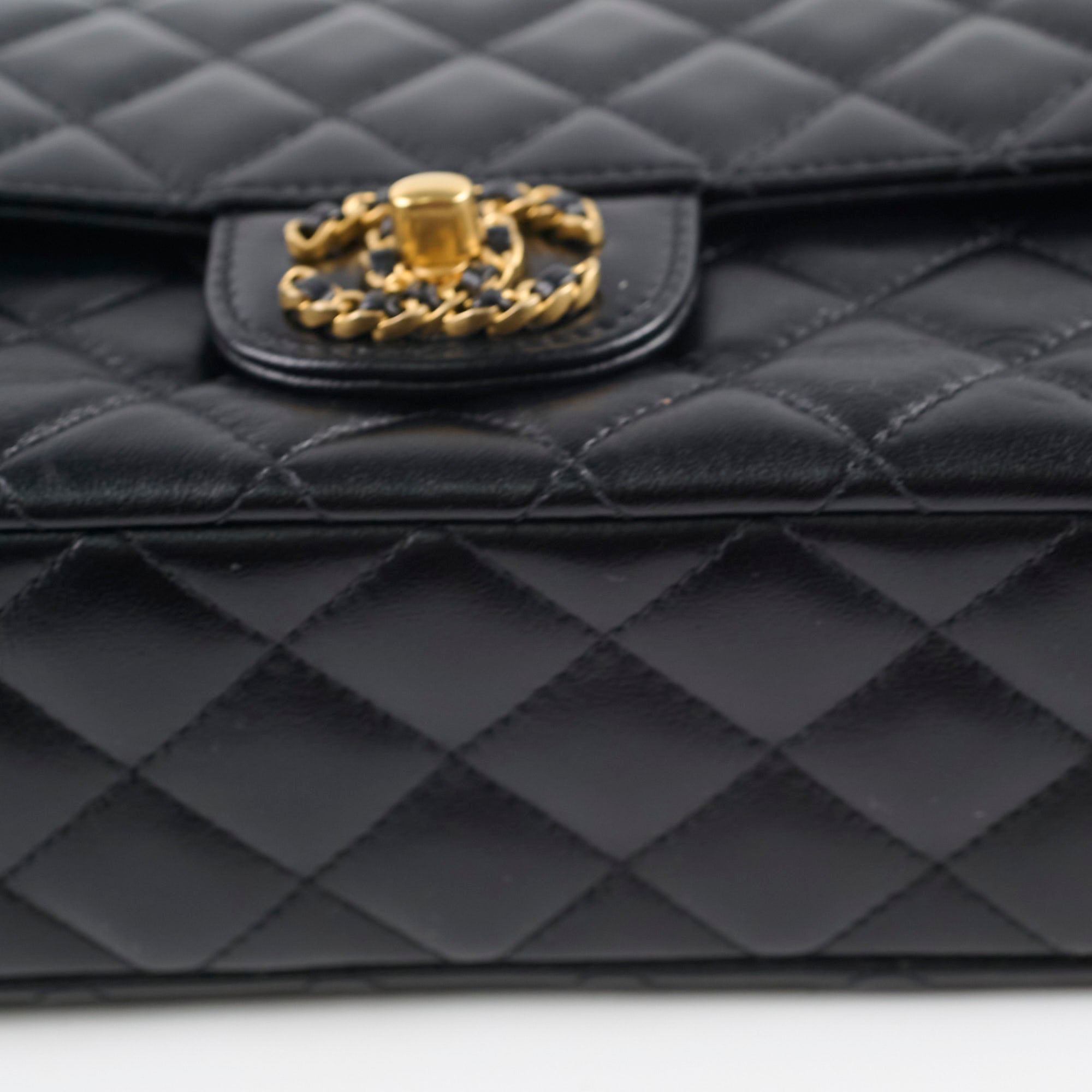 Chanel 2024 Seasonal Classic Flap Top Handle Bag - Genuine Lambskin Leather in Black | Luxury Designer Handbag for Women, Perfect for Evening Events & Special Occasions