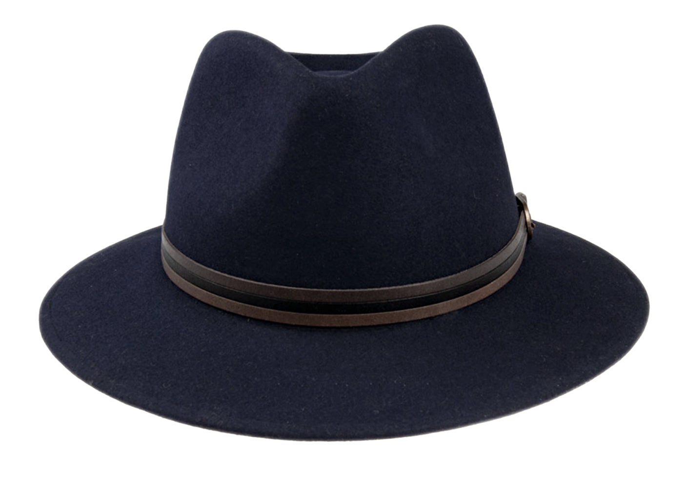 Stylish Navy Blue Rabbit Fur Felt Fedora Hat for Men & Women - Vintage Casual Fashion Accessory for Outdoor Events, Travel & Everyday Wear