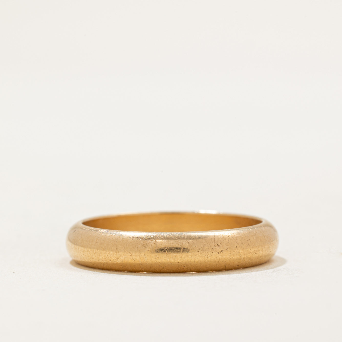 Vintage Italian 18k Yellow Gold Wedding Band Ring for Men - 4.15mm Wide, Size 9 - Perfect for Anniversary, Engagement & Classic Wedding Jewelry Gifts