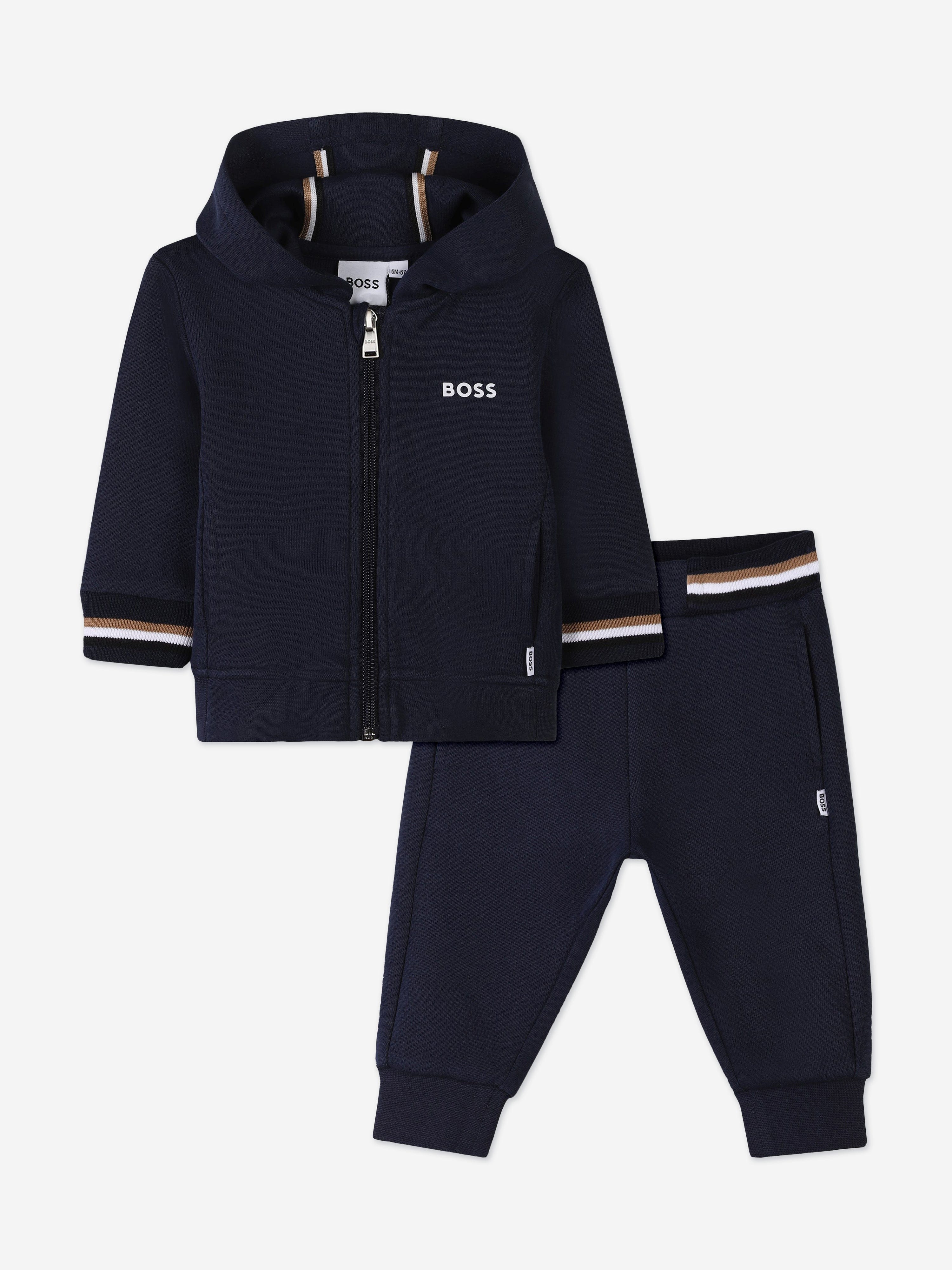 BOSS Baby Boys Logo Print Navy Tracksuit Set - Comfortable & Stylish Outfit for Playdates, Parties & Everyday Wear