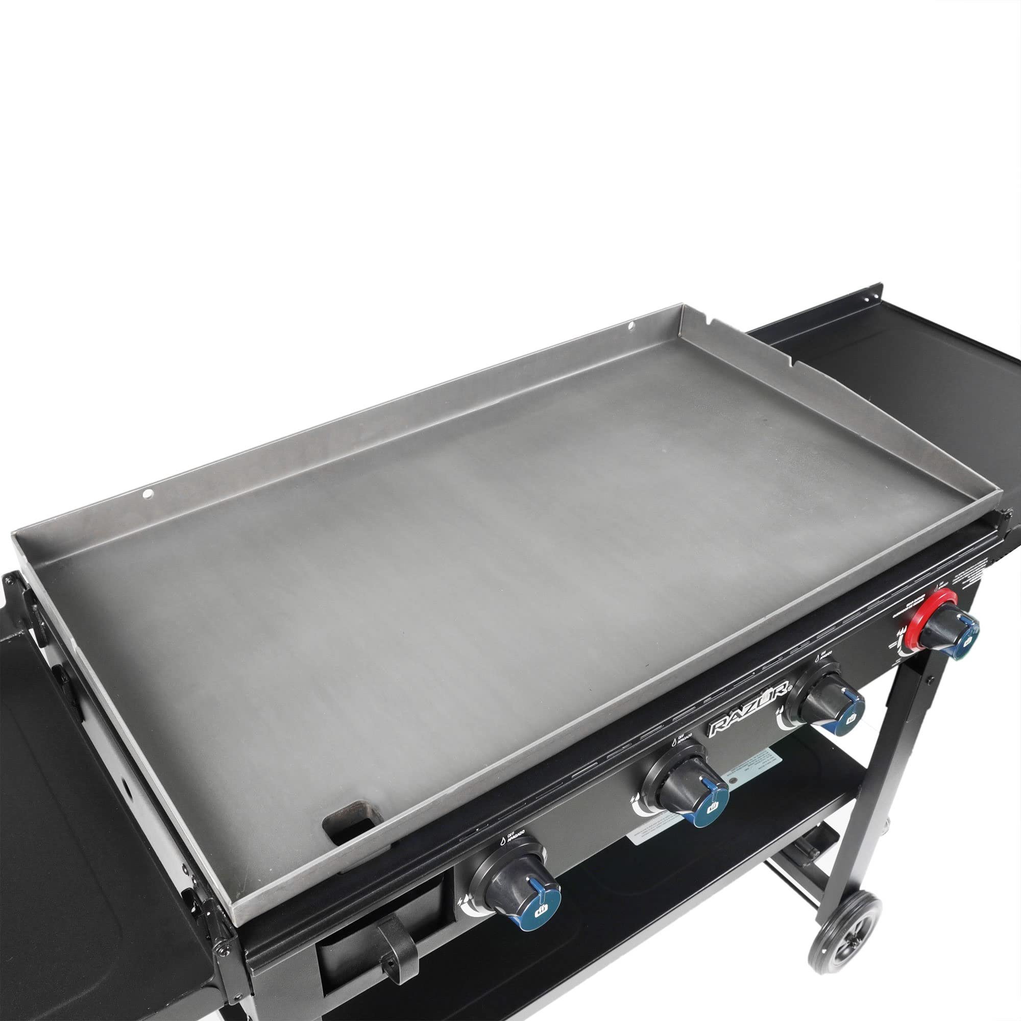 4-Burner Portable Outdoor Flat-Top Griddle with Foldable Prep Shelves – 37