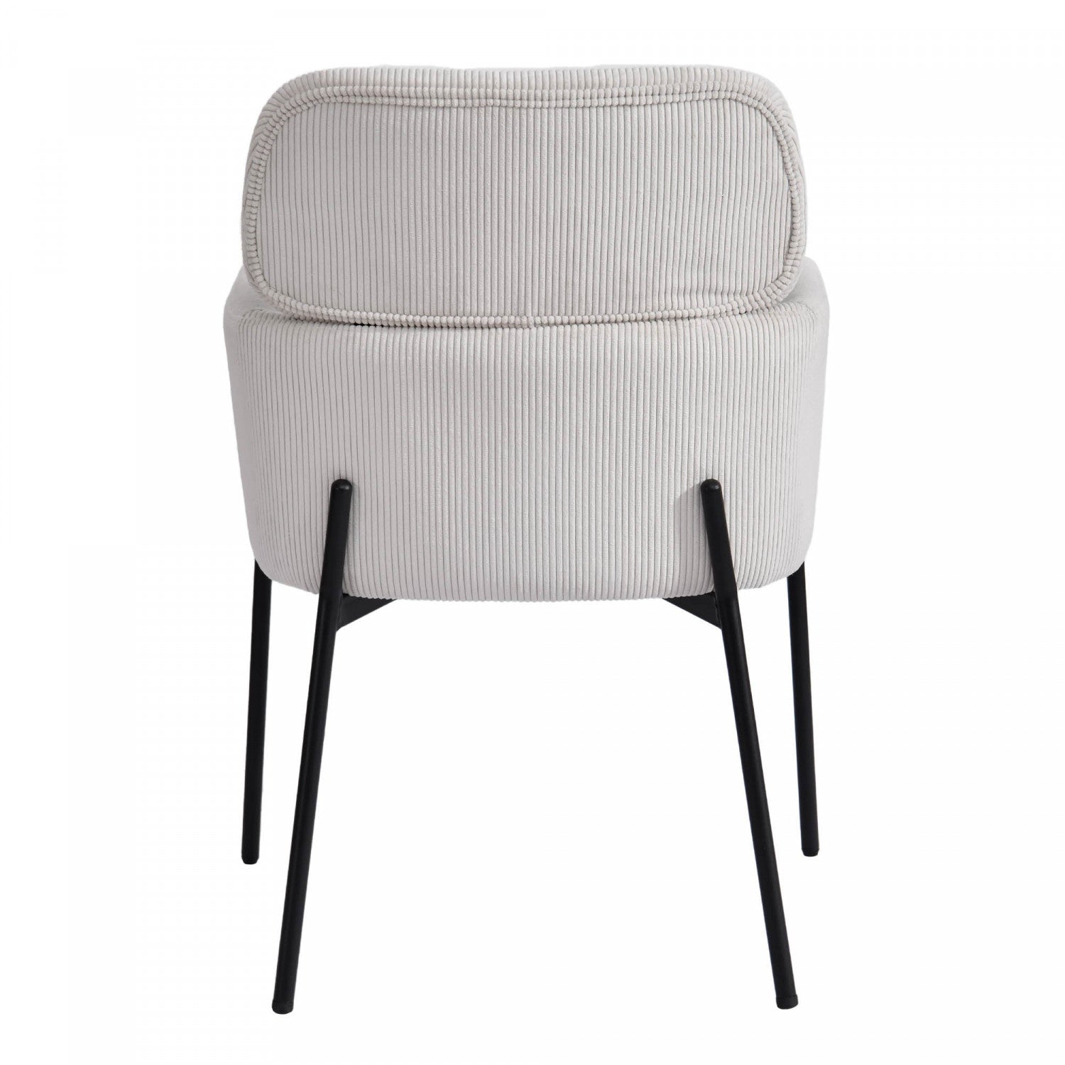 Celon Dining Chair - White Corduroy Upholstered Modern Kitchen Chair for Dining Room, Breakfast Nook & Home Office - Comfortable & Stylish Seating Solution