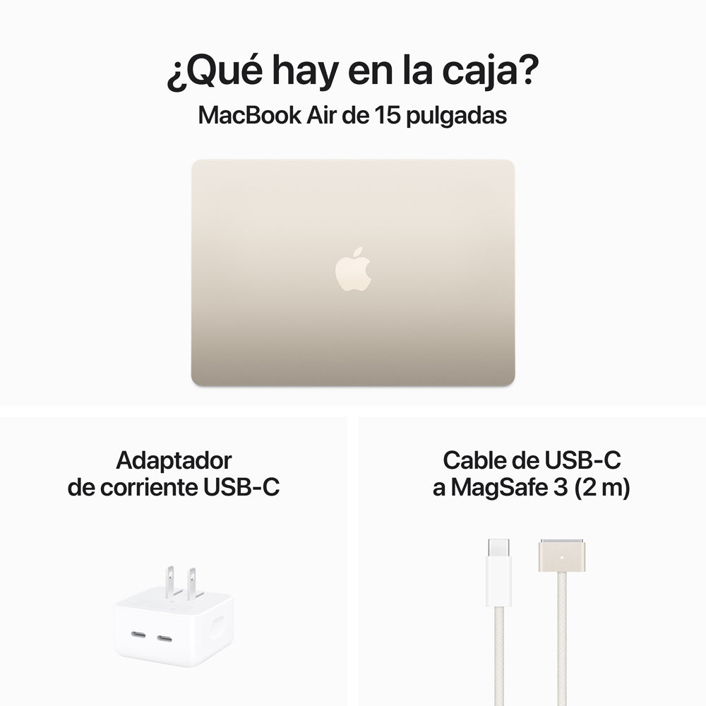 Apple MacBook Air 15-inch with M3 Chip - 8-Core CPU, 10-Core GPU, 256GB SSD (Starlight) - Ultra-Thin Laptop for Work, Study & Creative Projects
