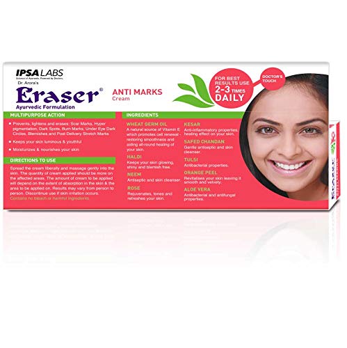 **Ayurvedic Dark Circle & Scar Removal Cream - Erase Spots, Pimple Marks, Stretch Marks, Pigmentation & Wrinkles - Natural Tan Remover for Men & Women (25g) - Perfect for Post-Pregnancy & Daily Skincare**