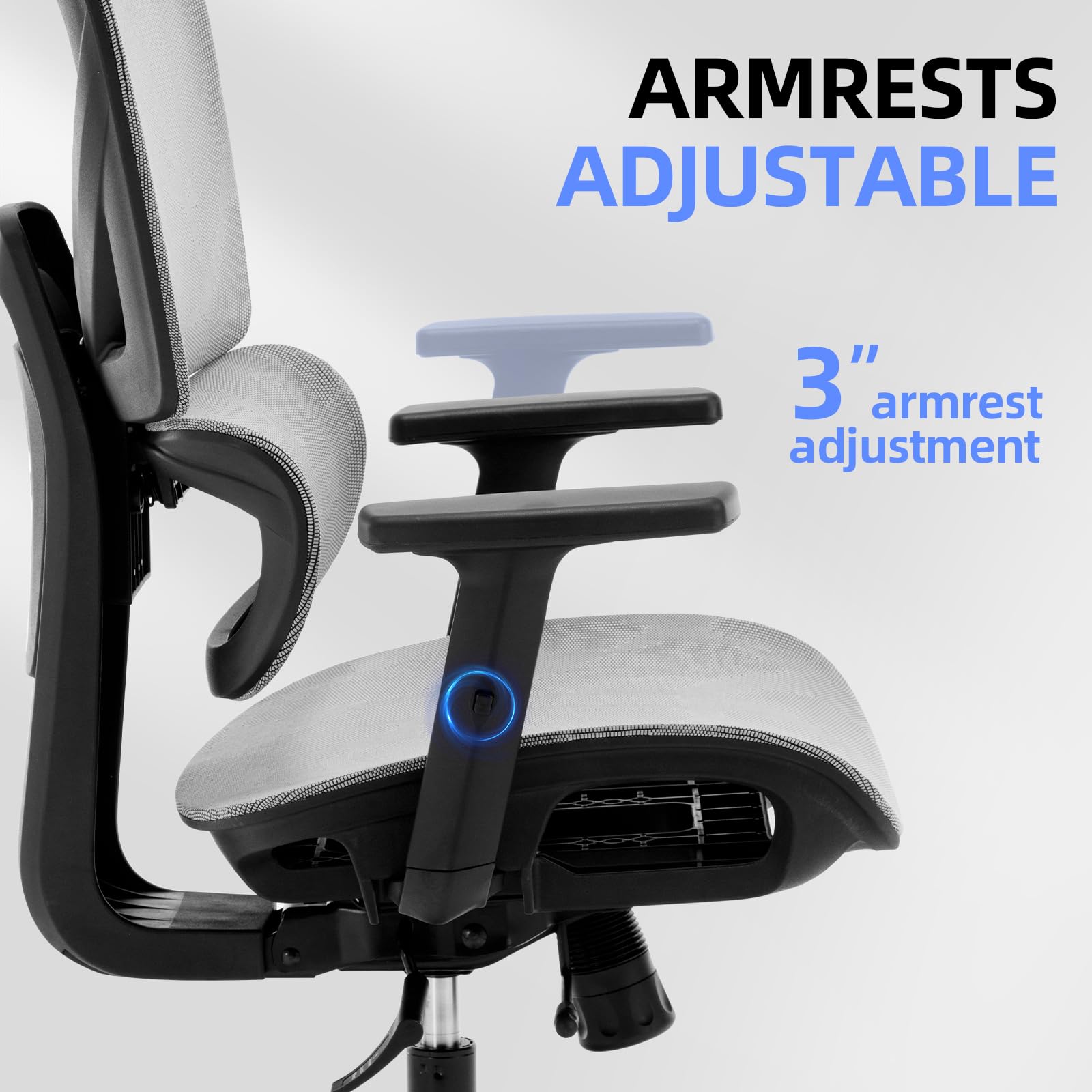 Ergonomic Office Desk Chair - High Back Big and Tall Reclining Mesh Chair with Adjustable Lumbar Support & Armrests, Rolling Wheels for Home Office, Gaming, and Workspace Comfort