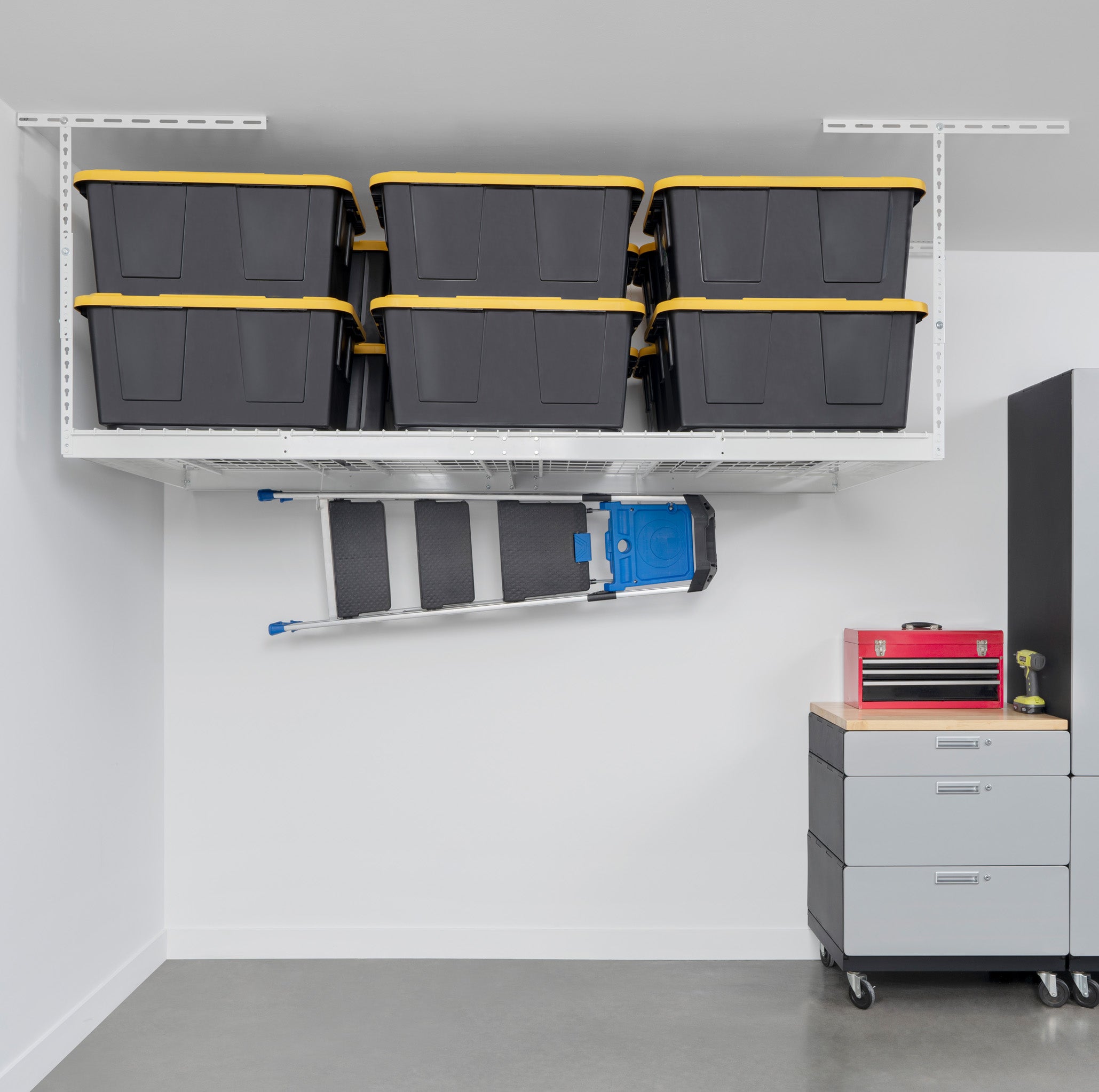 4' x 8' Overhead Garage Storage Rack - Heavy Duty Steel Shelving Unit for Organizing Tools, Sports Equipment & Seasonal Items - Perfect for Garage, Basement & Workshop Storage Solutions