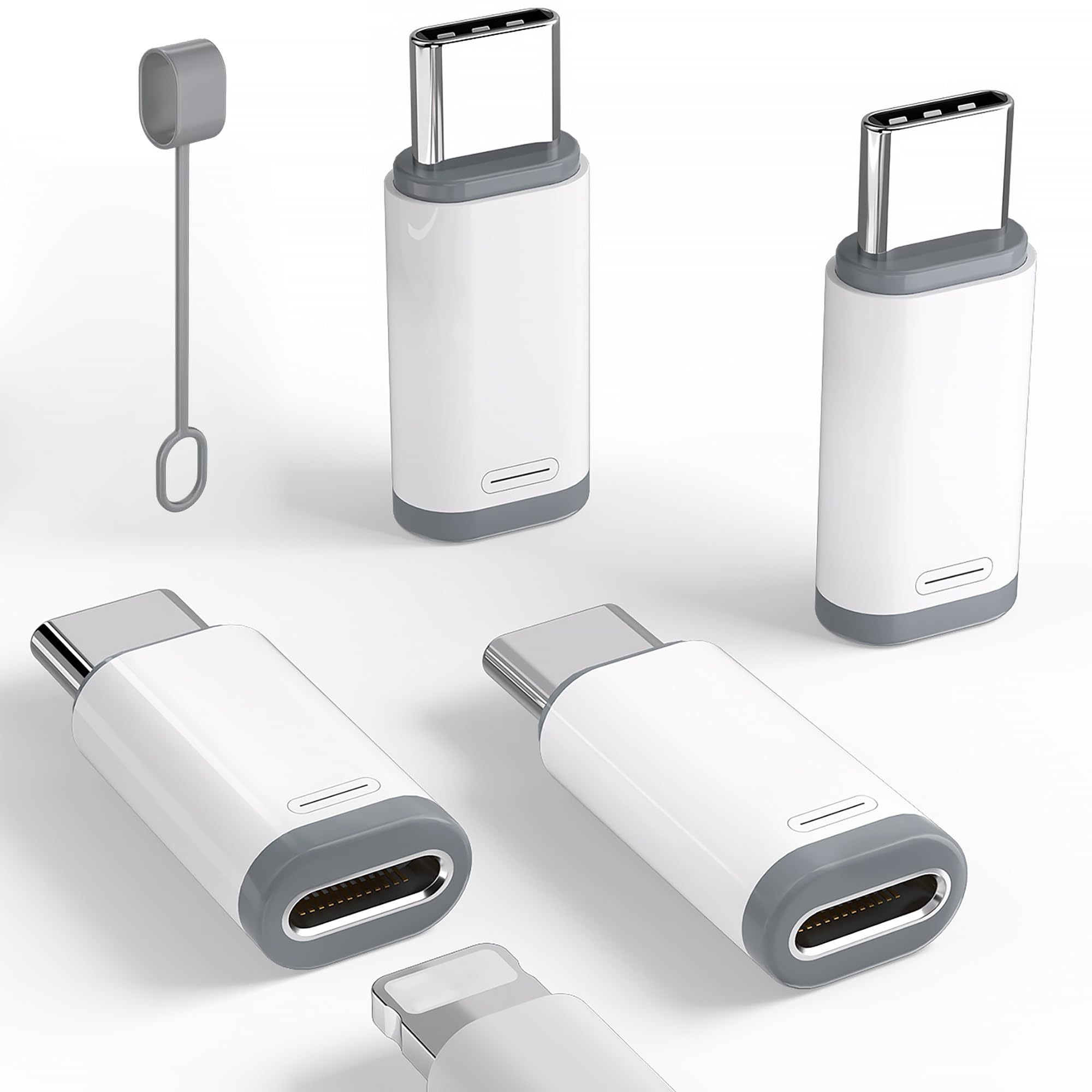 4 Pack Lightning to USB C Adapter for iPhone 15/16/16 Pro Max/Plus, Samsung S24 - Fast Charging & Data Transfer - Type C Charger Connector Cable - Lightning Female to USB C Male Adapter - Perfect for Travel, Office & Home Use (Not for Audio)