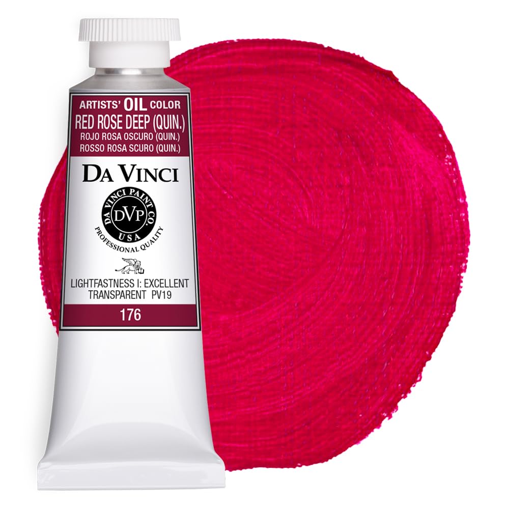 Premium Professional Artist Oil Paint - Deep Red Rose (37mL) for Canvas Painting, Portrait Art & Fine Art Creations