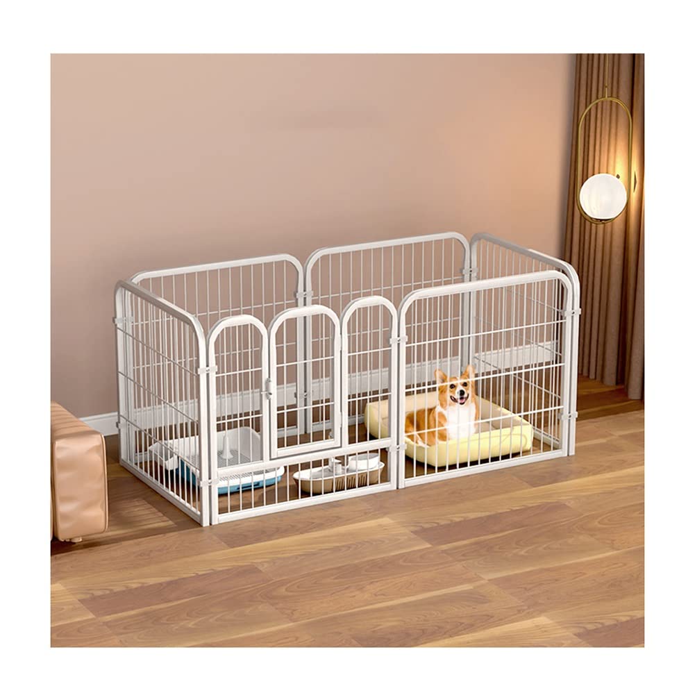 Premium Dog Playpen Panel - Adjustable Pet Exercise Fence for Small Medium Large Dogs - White 180x90x100cm Puppy Play Pen - Perfect for RV Camping, Backyard & Outdoor Use