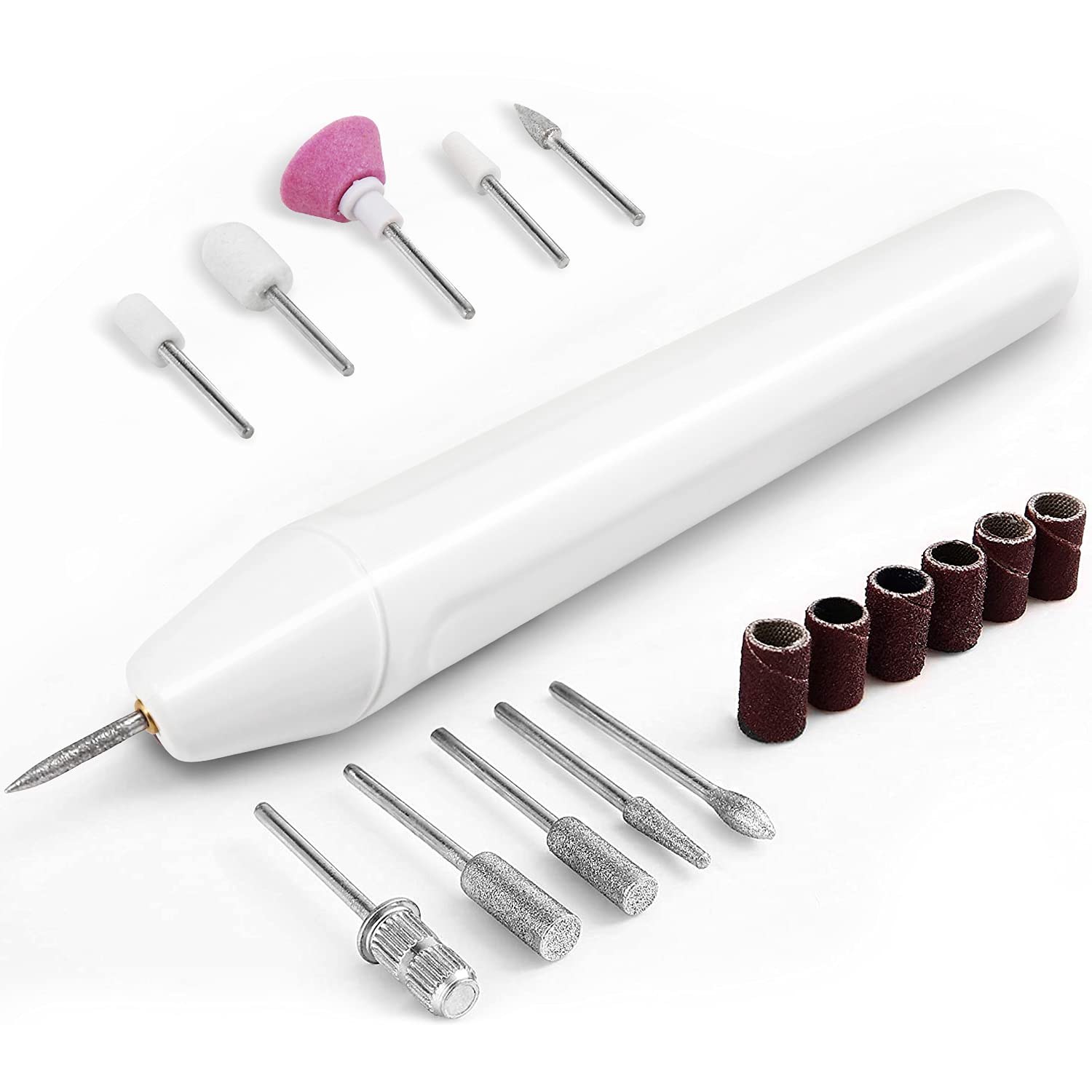 Professional Portable Electric Nail Drill Kit - Cordless Manicure & Pedicure Tool with 6 Bits for Filing, Buffing, Polishing - Perfect for Home Salon, Nail Art DIY & Professional Nail Care