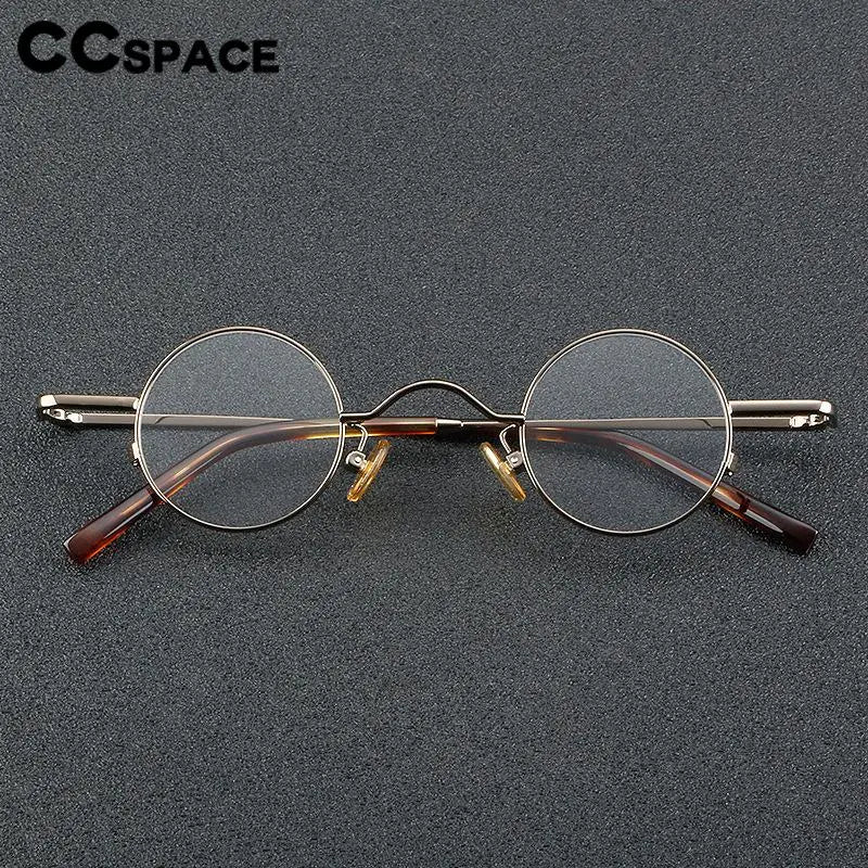 CCspace Unisex Full Rim Round Titanium Eyeglasses 56948 - Lightweight & Durable Frame for Men & Women - Perfect for Reading, Work & Everyday Use