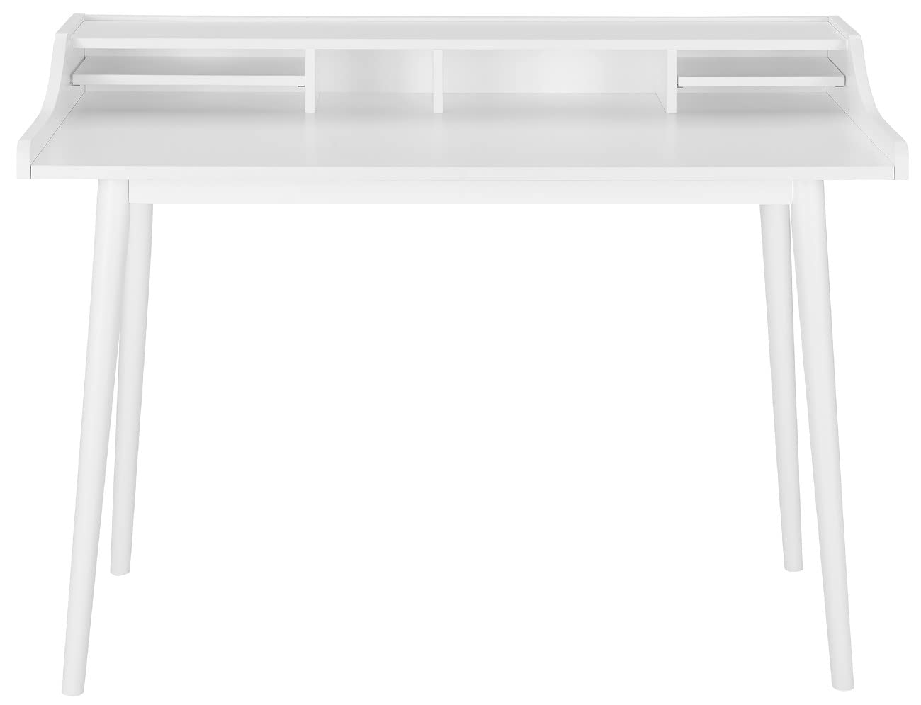 Modern White Flavio Desk - Stylish Home Office Desk for Small Spaces, Study & Workstation - Perfect for Home, Office & Dorm Room