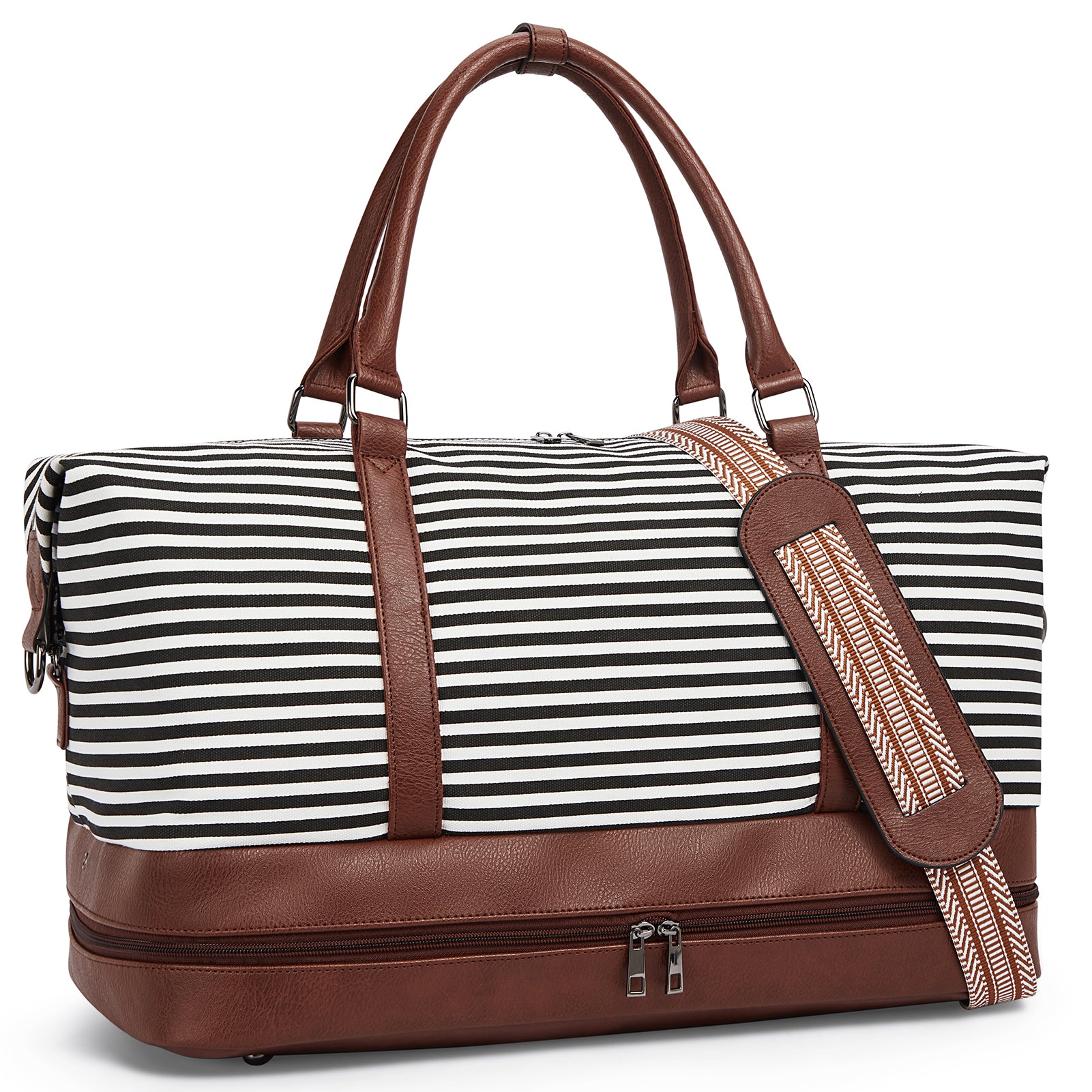 Stylish Zenobe Canvas Weekender Bag for Women - Perfect for Travel, Gym & Weekend Getaways | Durable & Spacious Carryall Tote