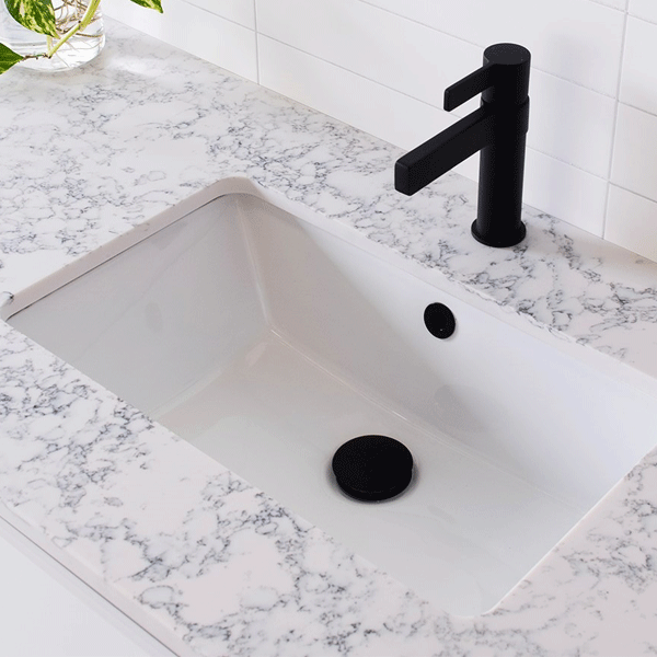 ADP Link 535 x 335mm White Ceramic Under Counter Bathroom Sink - Perfect for Modern Vanities and Small Space Bathroom Remodels