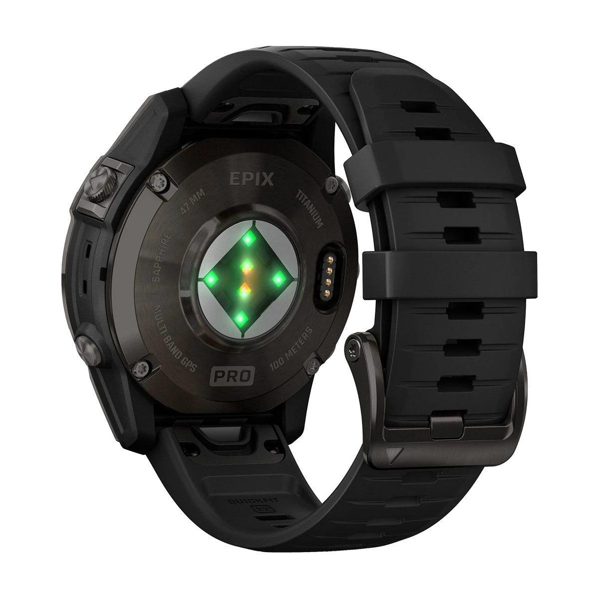 Garmin Epix Pro Gen 2 Smartwatch 47mm Sapphire Edition - Carbon Gray DLC Titanium Case with Black Silicone Band | GPS Fitness Tracker for Running, Hiking & Outdoor Adventures