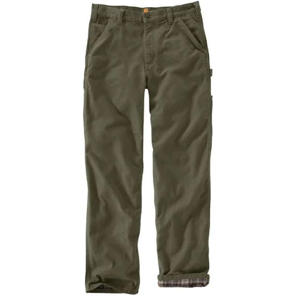 B11 Washed Duck Work Loose Fit Pants for Men - Durable Moss Green Cargo Pants for Outdoor Work, Hiking & Casual Wear