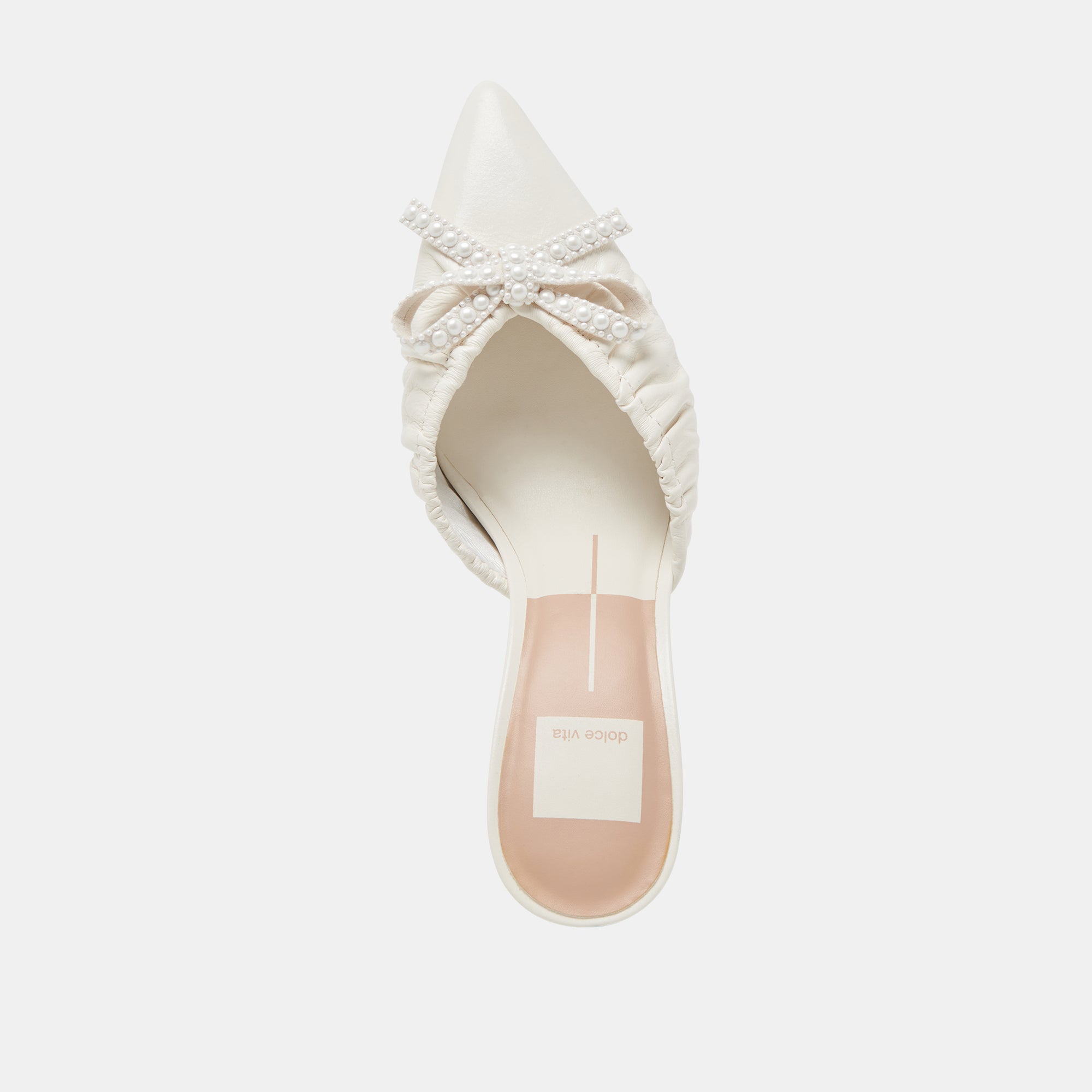 KAIRI Women's White Crinkle Patent Leather Pearl Heels - Elegant High Heel Pumps for Parties, Weddings & Evening Events