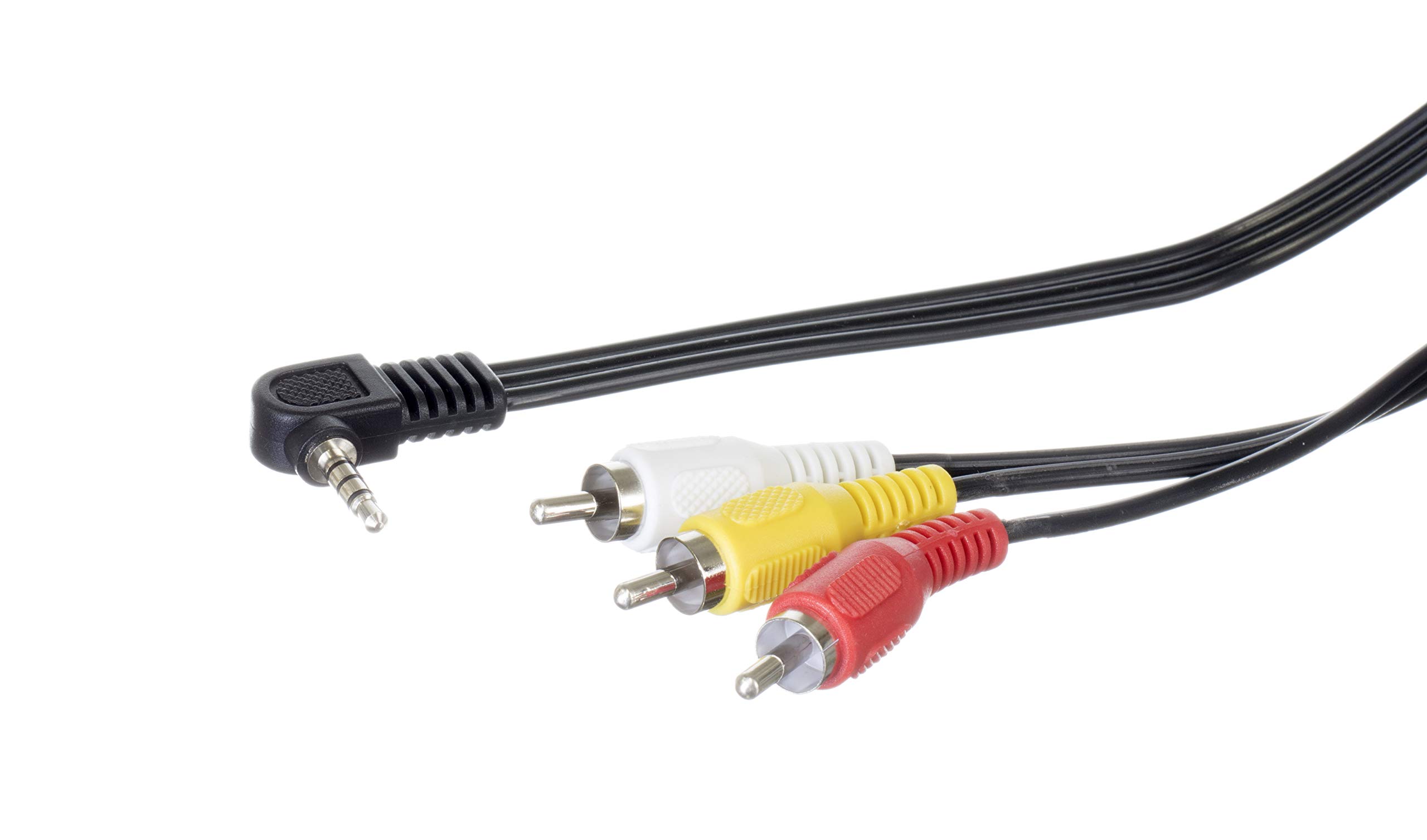 3.5mm Male to RCA Male Audio Video Cable - 6ft Composite AV Cord (Red/White/Yellow) - 3 Pack - Compatible with Roku, TiVo, DVD Players, Home Theater Systems - Perfect for Connecting TVs, Soundbars & Gaming Consoles