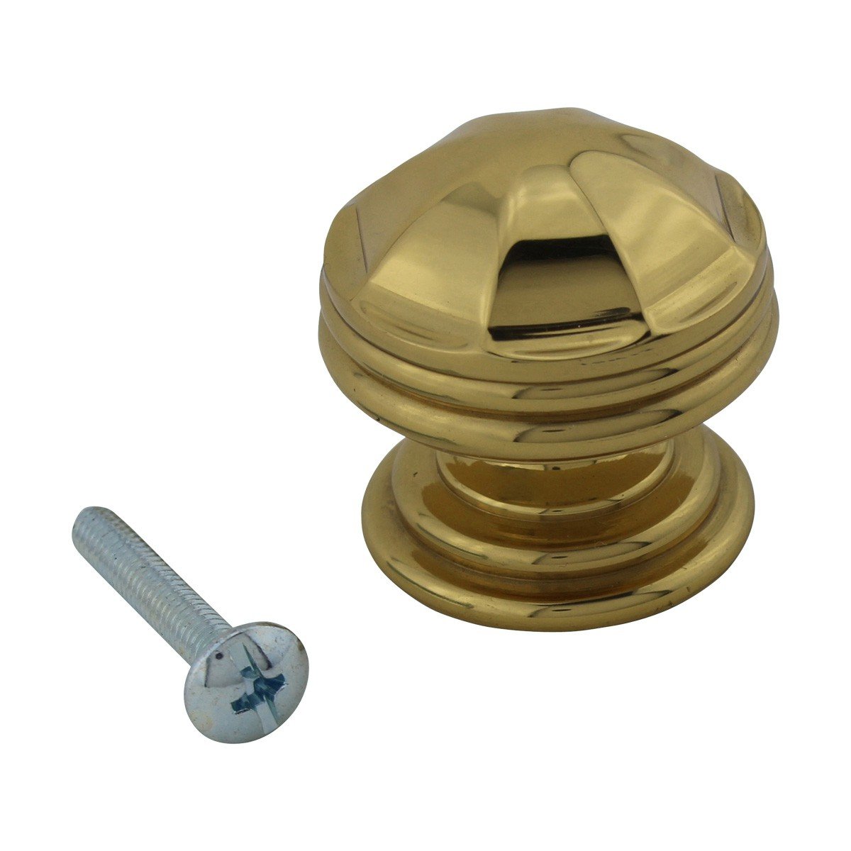 Bright Brass Cabinet Knobs - 1 1/4