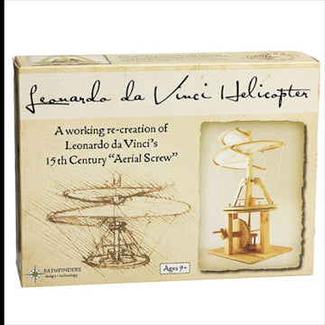 Leonardo da Vinci Helicopter Wooden Model Kit - 38x23cm DIY Science Construction Kit for Adults & Teens - STEM Educational Toy for Aviation Enthusiasts & History Buffs - Perfect for School Projects, Home Decor & Gift Giving