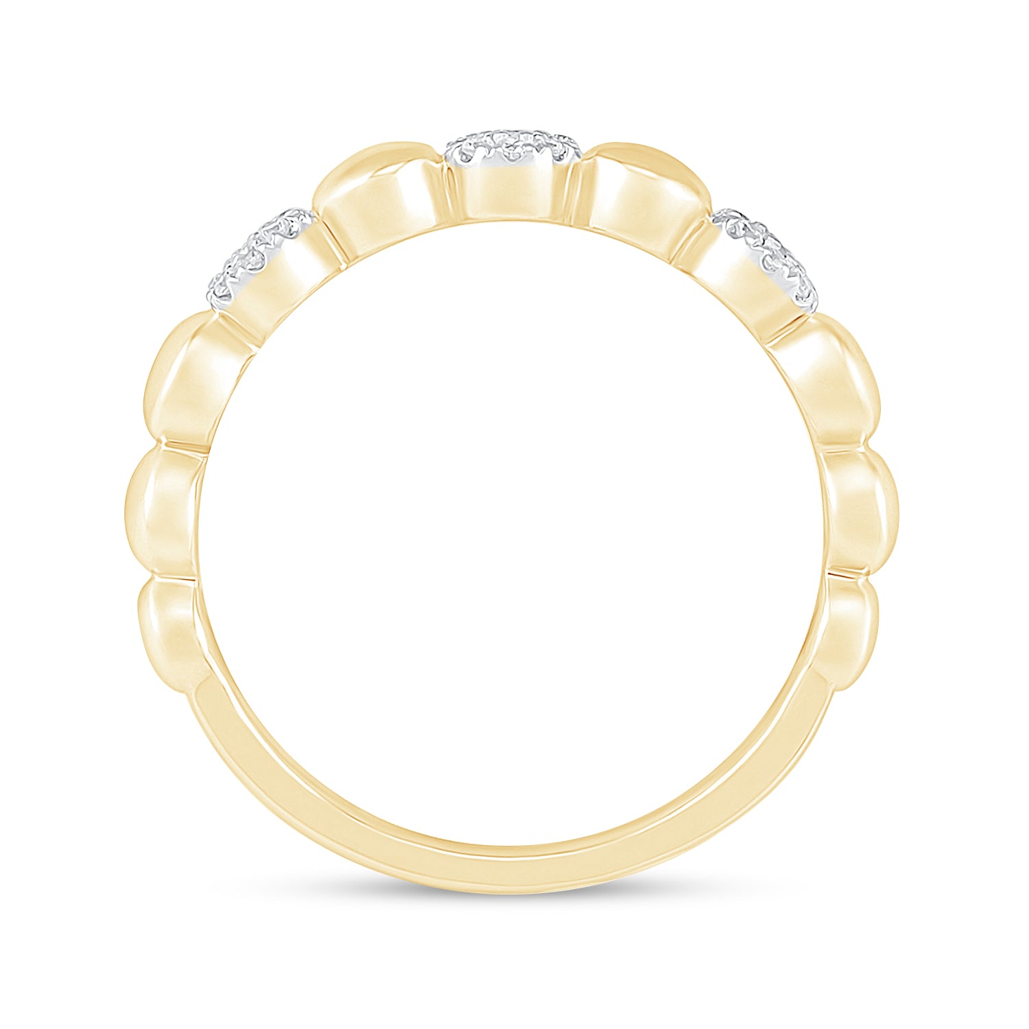 10k Yellow Gold Diamond and Gold Circles Ring - Elegant Stackable Ring for Women, Perfect for Everyday Wear, Anniversary Gifts, and Special Occasions