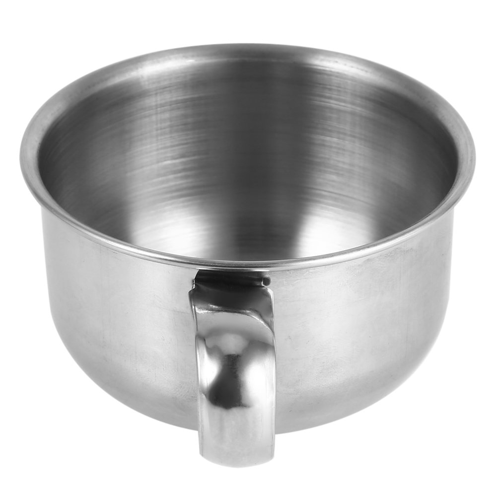 Premium Stainless Steel Shaving Soap Mug with Handle - Durable Brush Bowl for Men's Shaving Foam & Cream - Perfect for Wet Shaving, Barber Shops & Home Grooming Kits