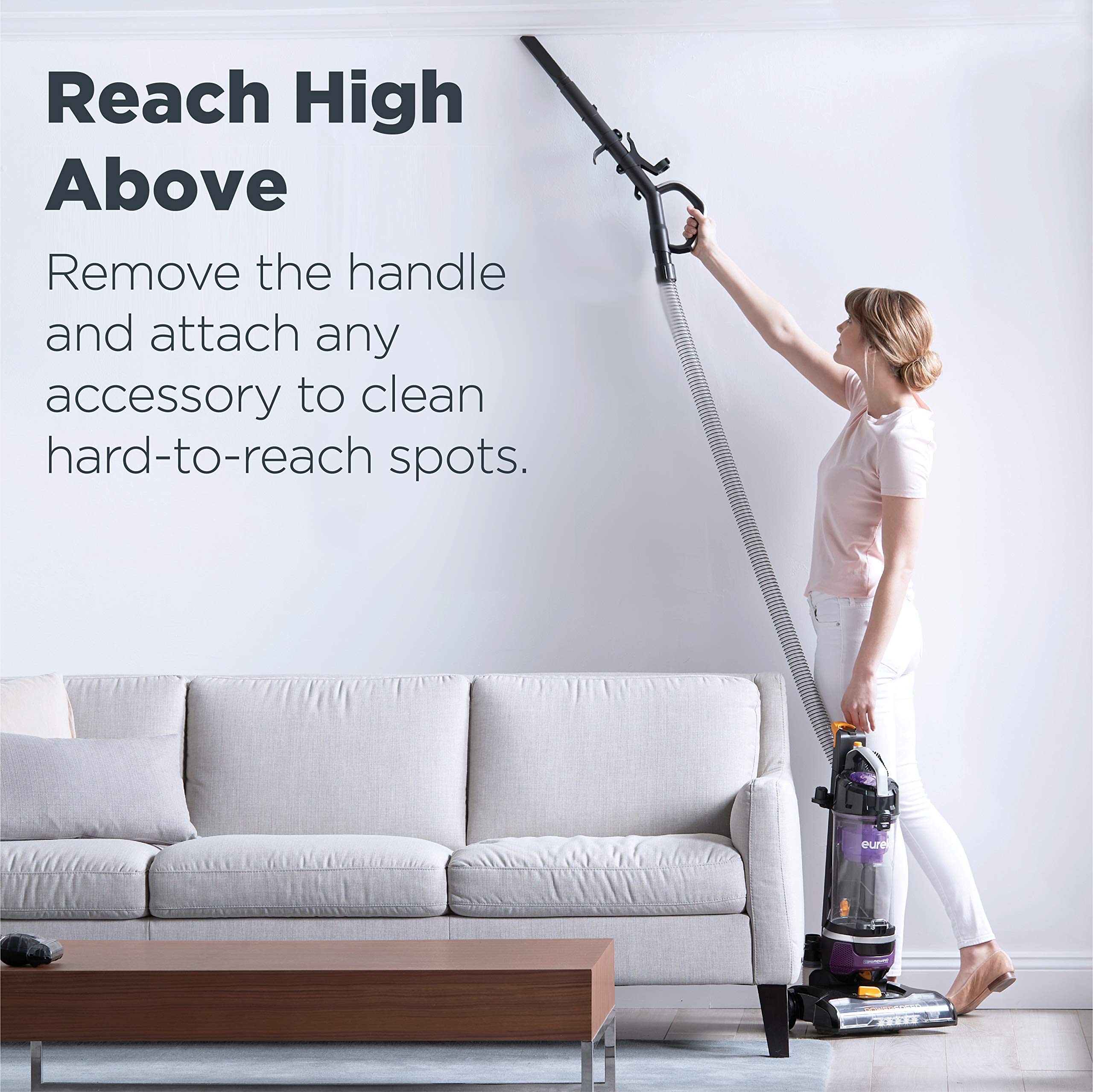 Eureka PowerSpeed NEU202 Lightweight Upright Vacuum Cleaner for Carpet & Hard Floors - Purple with Automatic Cord Rewind | Perfect for Home Cleaning, Pet Hair Removal & Quick Pickups