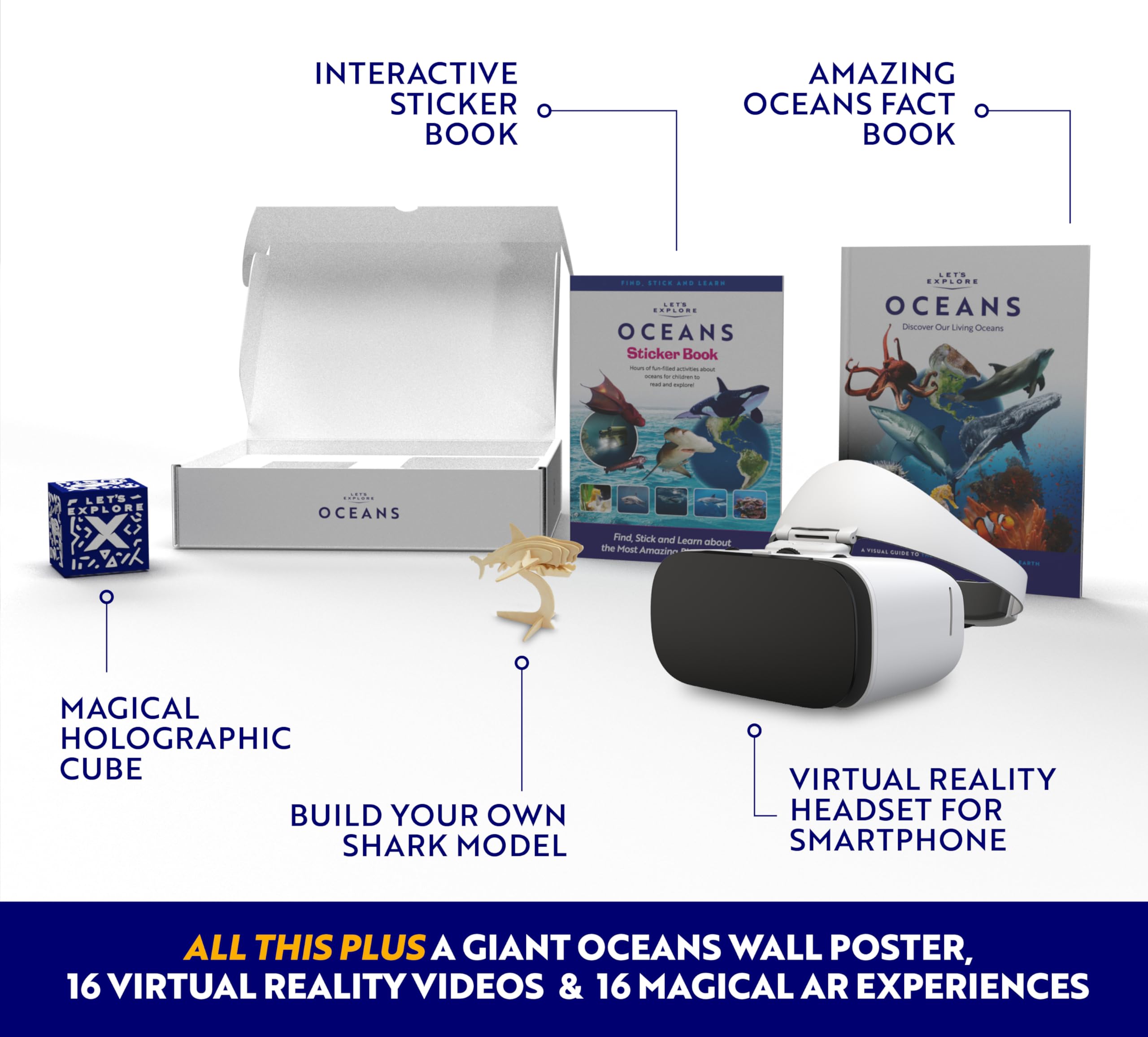 Kids VR Headset - STEM Educational Toy & Virtual Reality Adventure Gift for Children | Family-Friendly VR Goggles Compatible with Smartphones | Explore Oceans, Space & More - Perfect for Learning, Play & Family Bonding