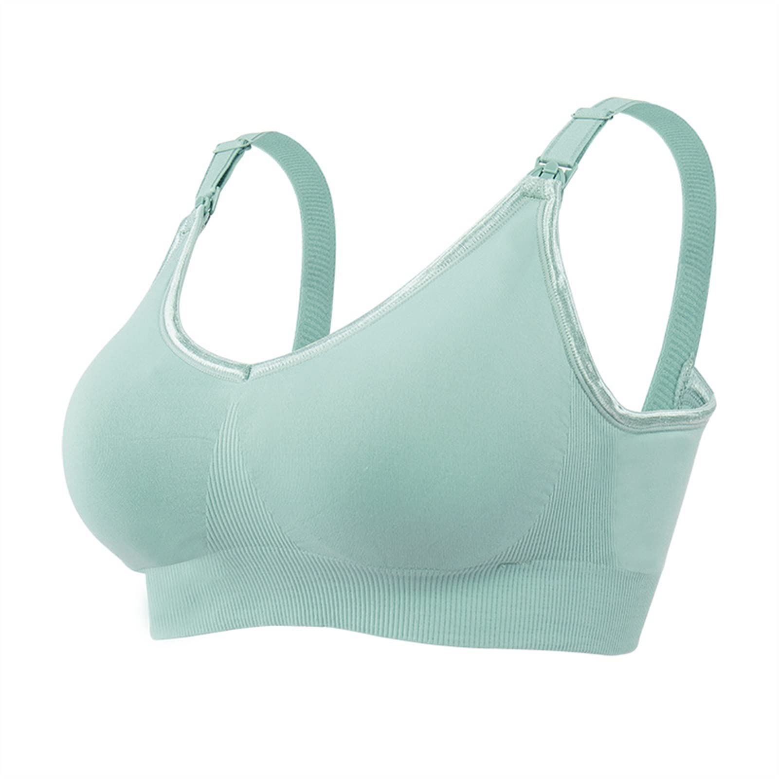 Comfortable Maternity Nursing Bra for Breastfeeding - Lace Underwire Support for Pregnant Women (Size XL 40, Green) - Perfect for Day & Night Wear, Nursing at Home or Work