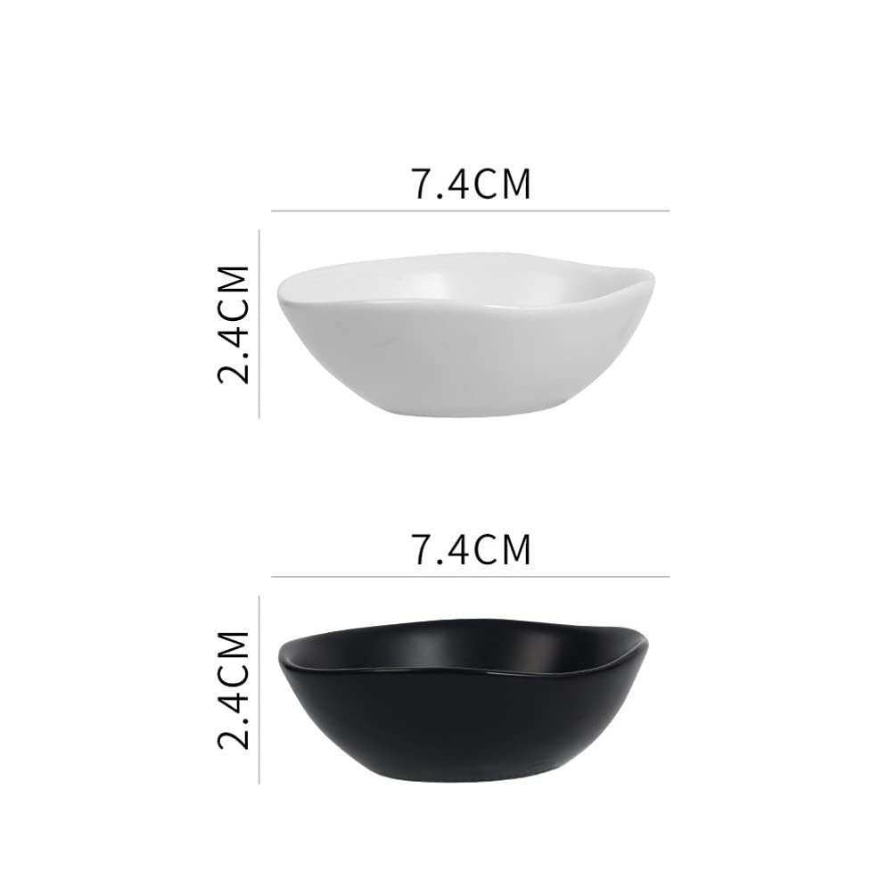 Hemoton 4-Piece Ceramic Sushi Dipping Sauce Dishes Set - Japanese-Style Condiment Plates for Soy Sauce, Wasabi & Snacks - Perfect for Sushi Restaurants, Home Dining & Party Appetizers