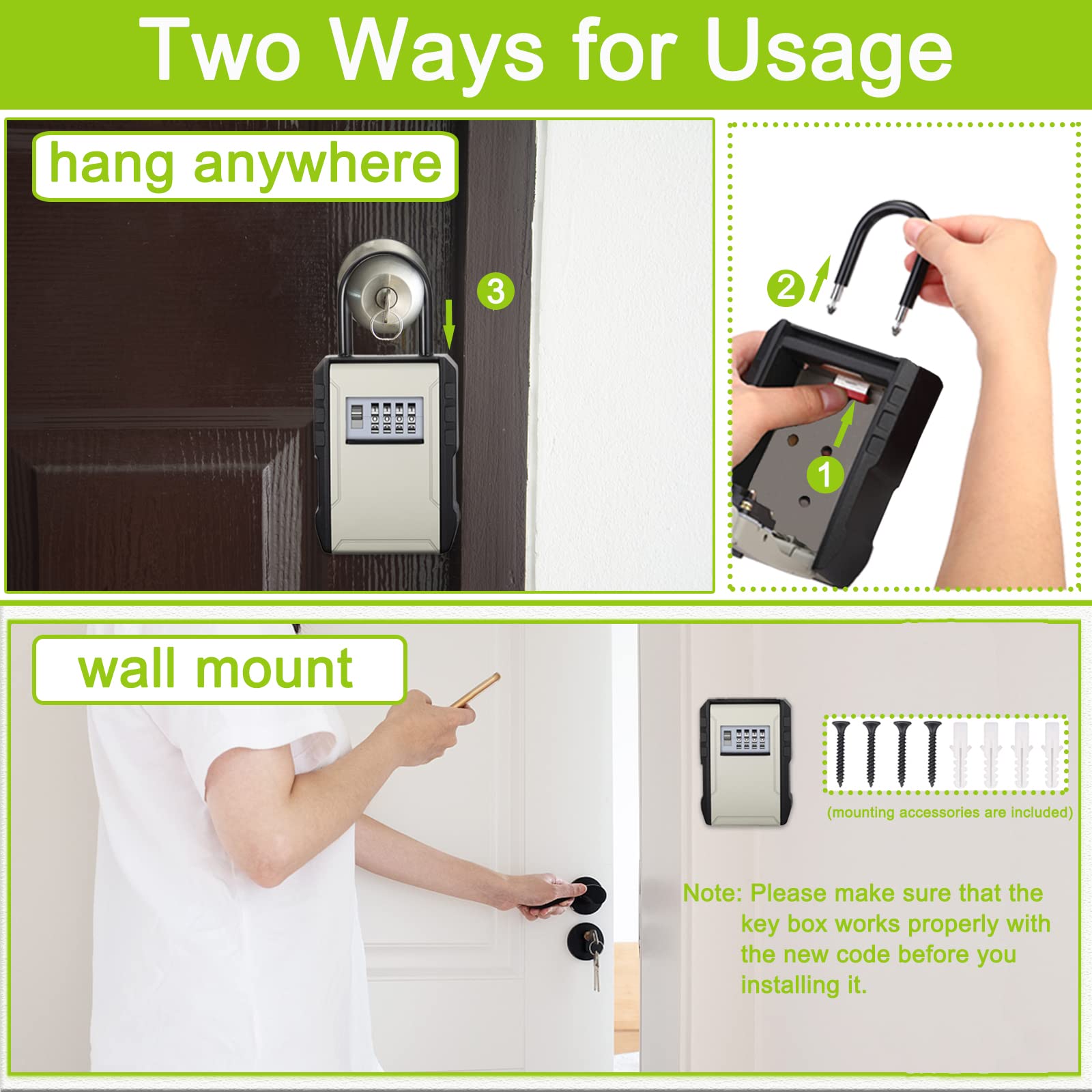 4-Digit Combination Locker Lock - Heavy Duty Outdoor Padlock for Gym, School, Gates & Doors - Secure Key Lock Box for Outside Use - Wall Mount or Door Knob Hanging - Perfect for Home Security, Storage Units & Pool Lockers